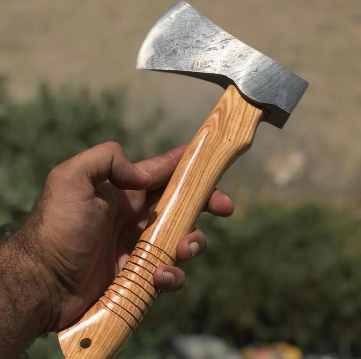 Damascus Steel EDC Axe - Image 2