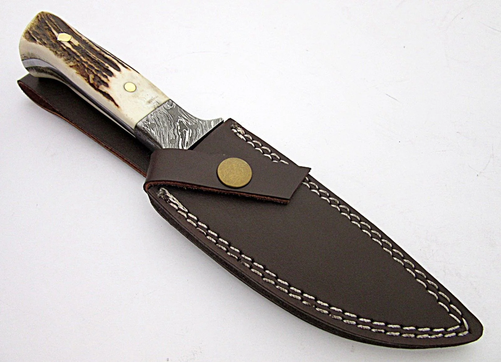 Damascus steel fire twist hunting knife - Image 2