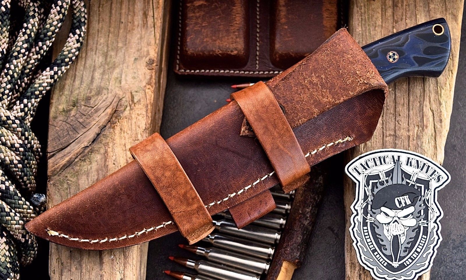 Damascus steel handmade skinning knife - Image 2