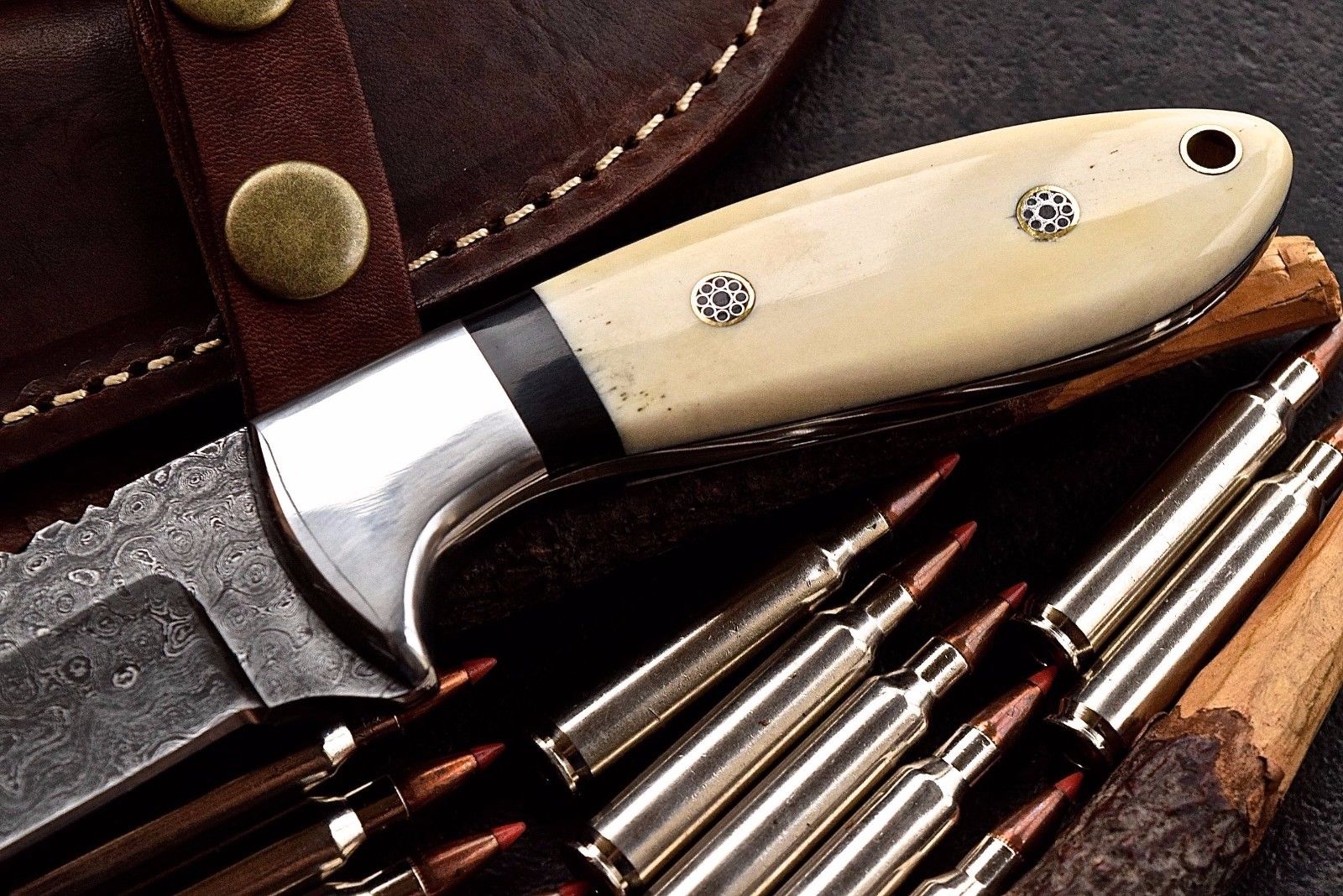 Damascus steel Hunting skinner knife - Image 3