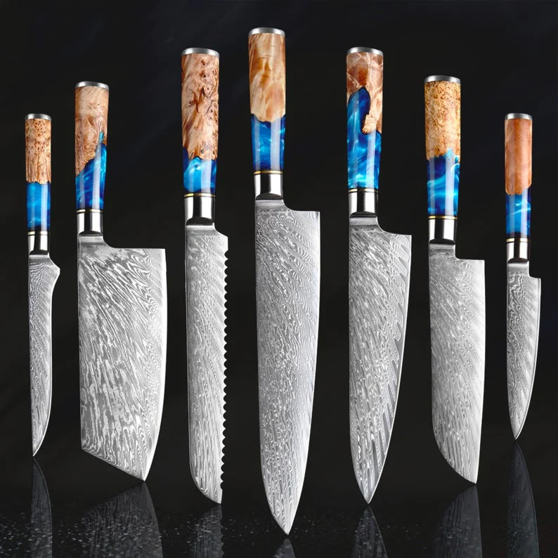 DAMASCUS STEEL KITCHEN KNIVES SET - Image 2