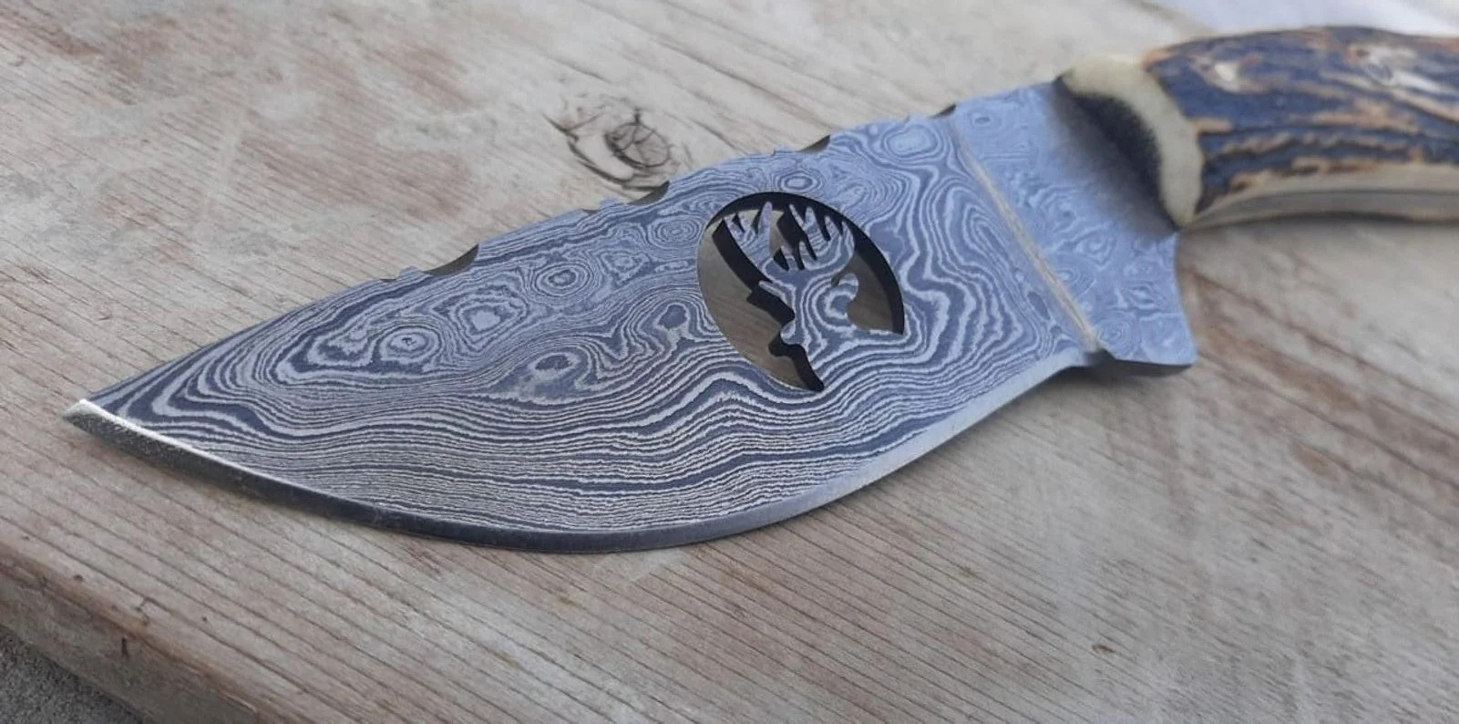Damascus Wire-cut Blade Hunting Skinner Knife - Image 2