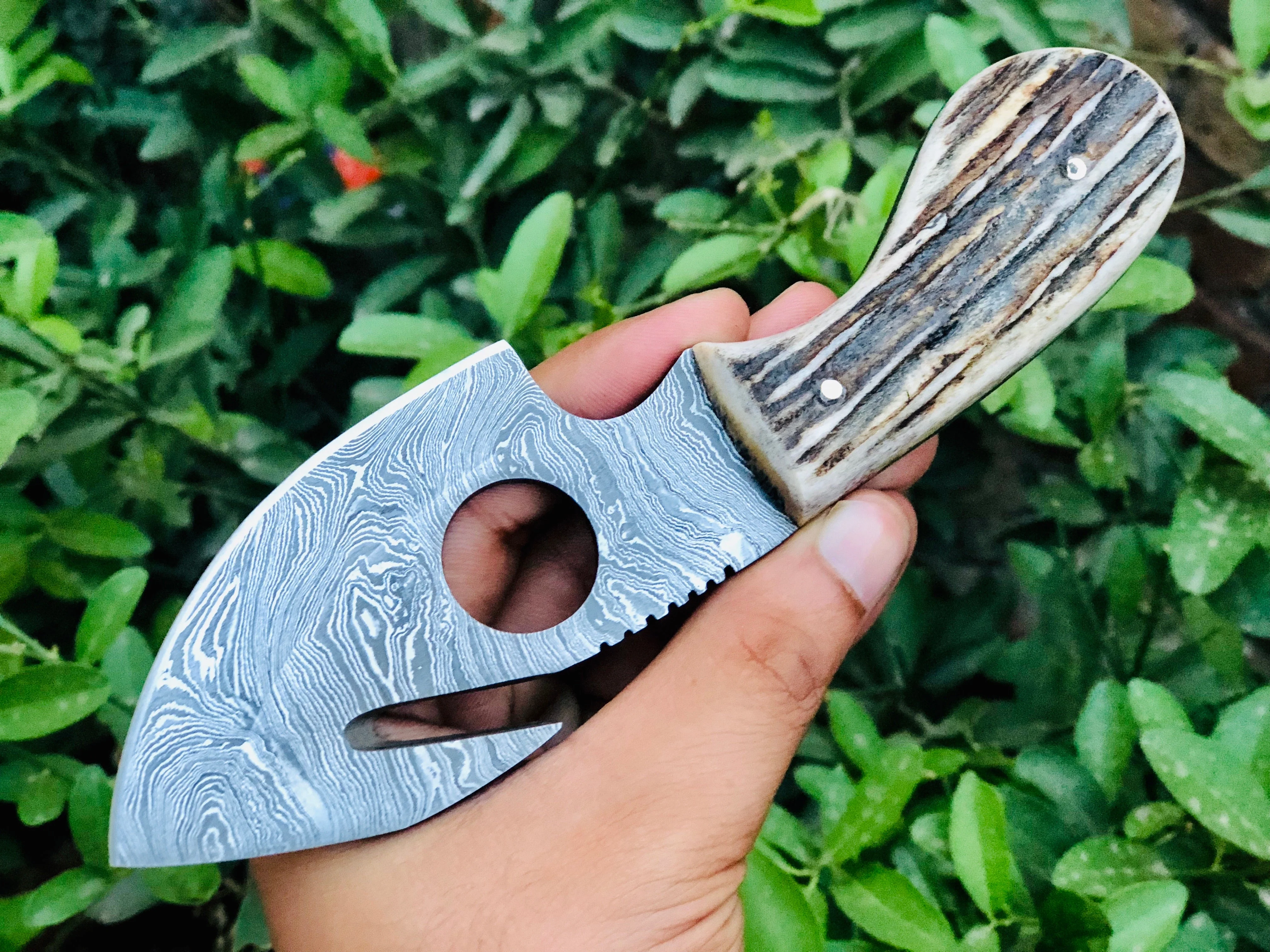 Deer Antler Guthook Skinning Knife - Image 2