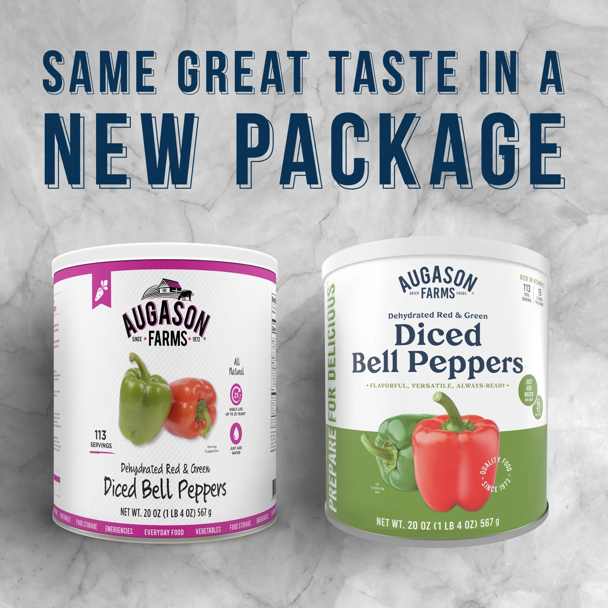 Dehydrated Red and Green Diced Bell Peppers Can, 113 Servings - Image 4