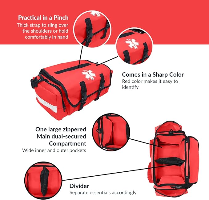 Deluxe EMT Trauma Kit - Fully Stocked First Responder Bag - Image 13