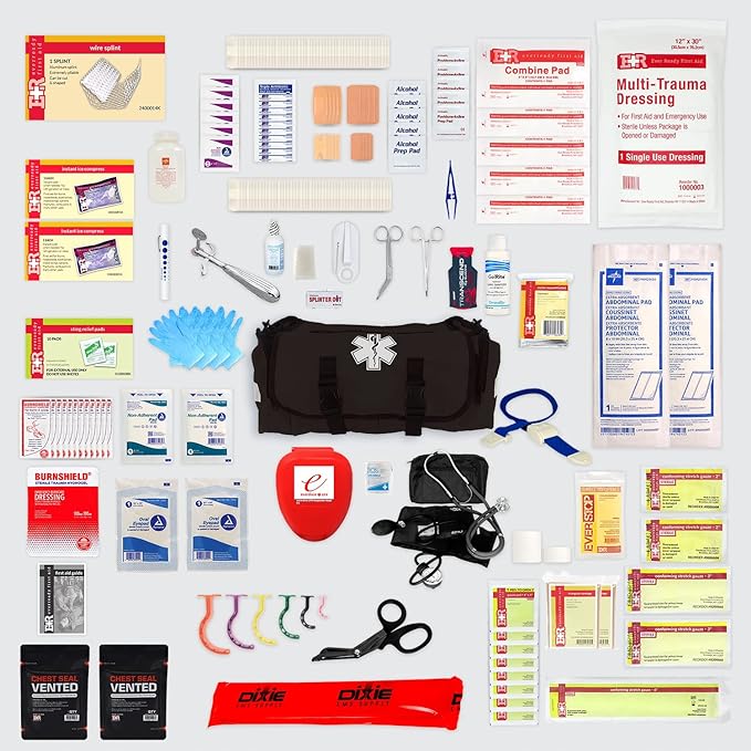 Deluxe EMT Trauma Kit - Fully Stocked First Responder Bag - Image 17