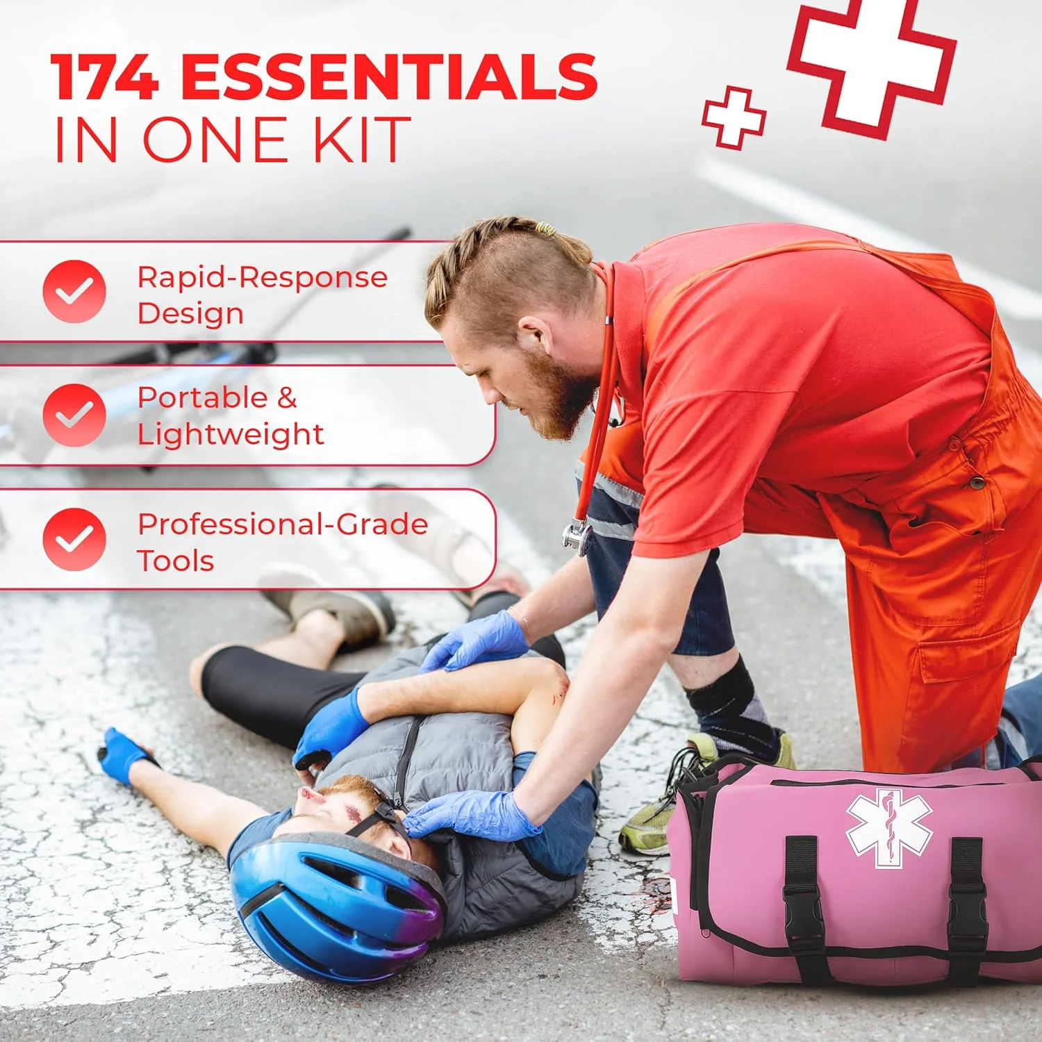Deluxe EMT Trauma Kit - Fully Stocked First Responder Bag - Image 23