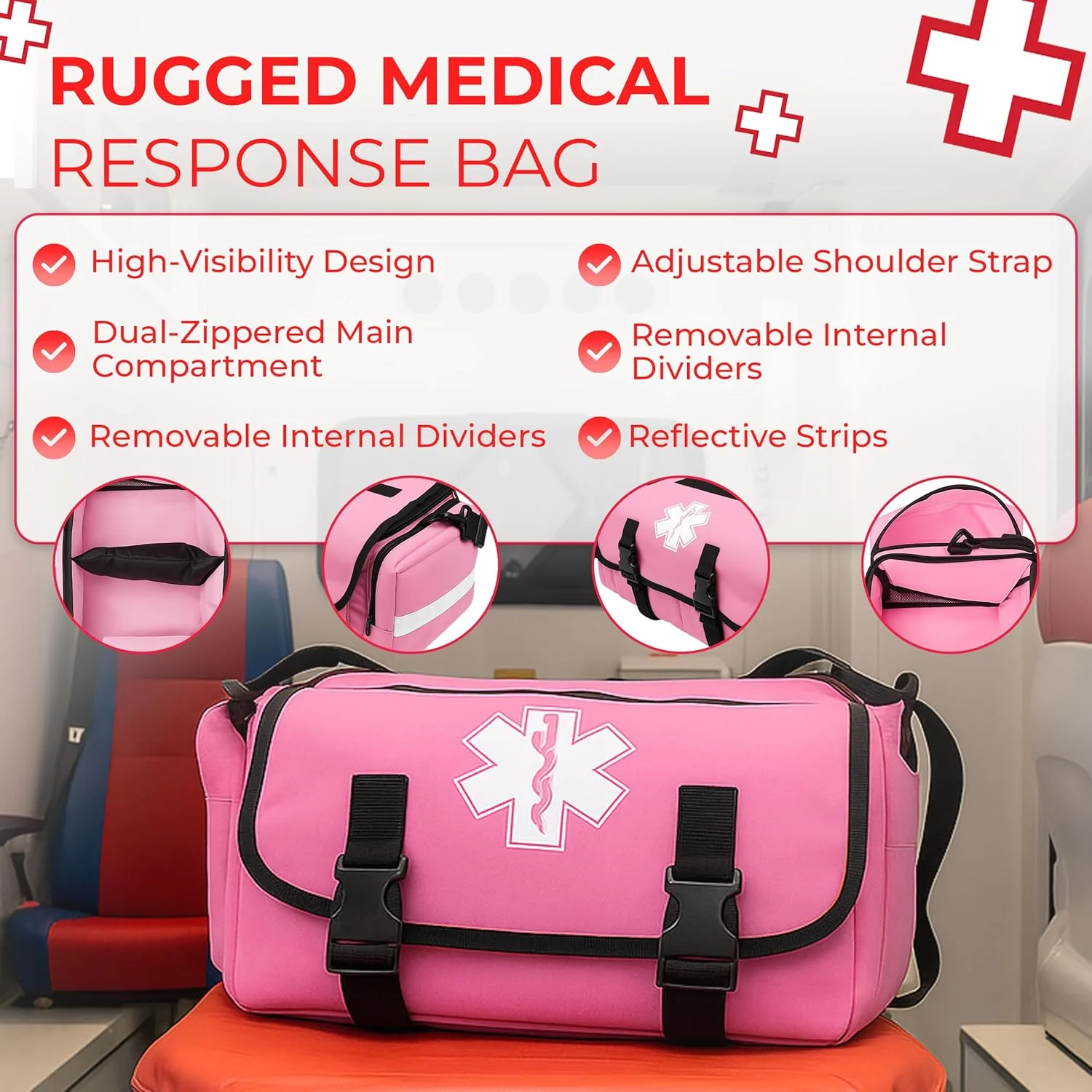 Deluxe EMT Trauma Kit - Fully Stocked First Responder Bag - Image 24
