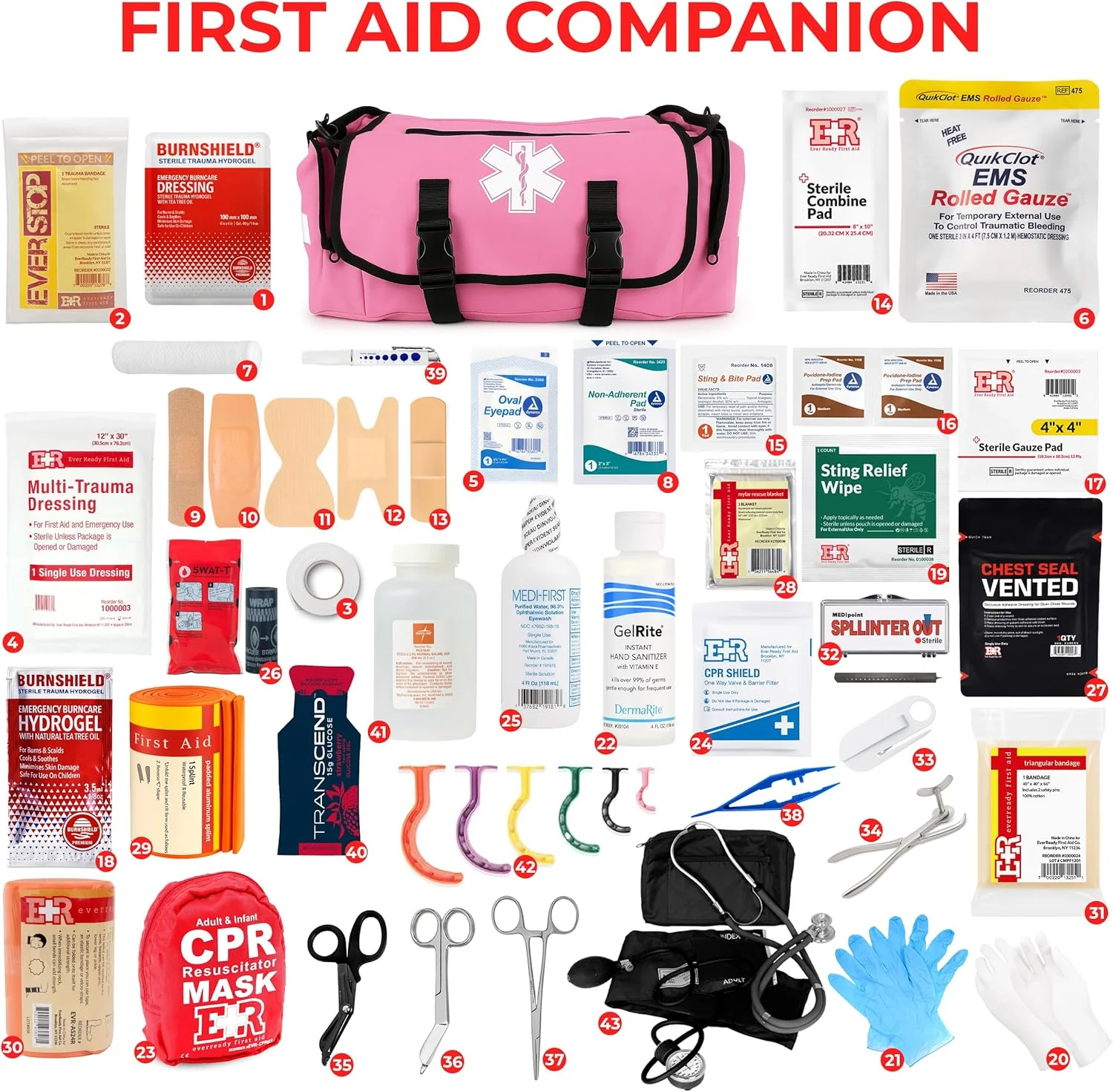 Deluxe EMT Trauma Kit - Fully Stocked First Responder Bag - Image 25