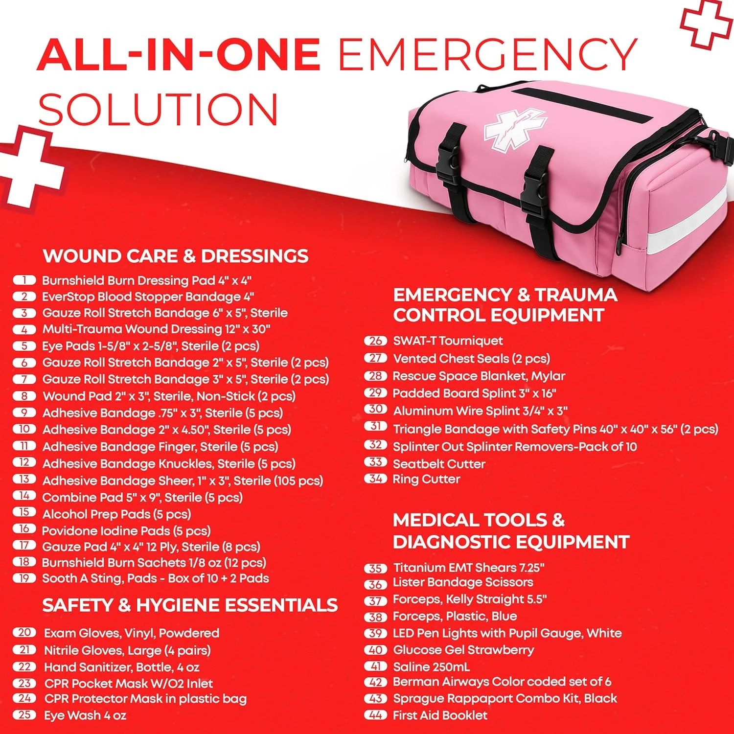 Deluxe EMT Trauma Kit - Fully Stocked First Responder Bag - Image 26