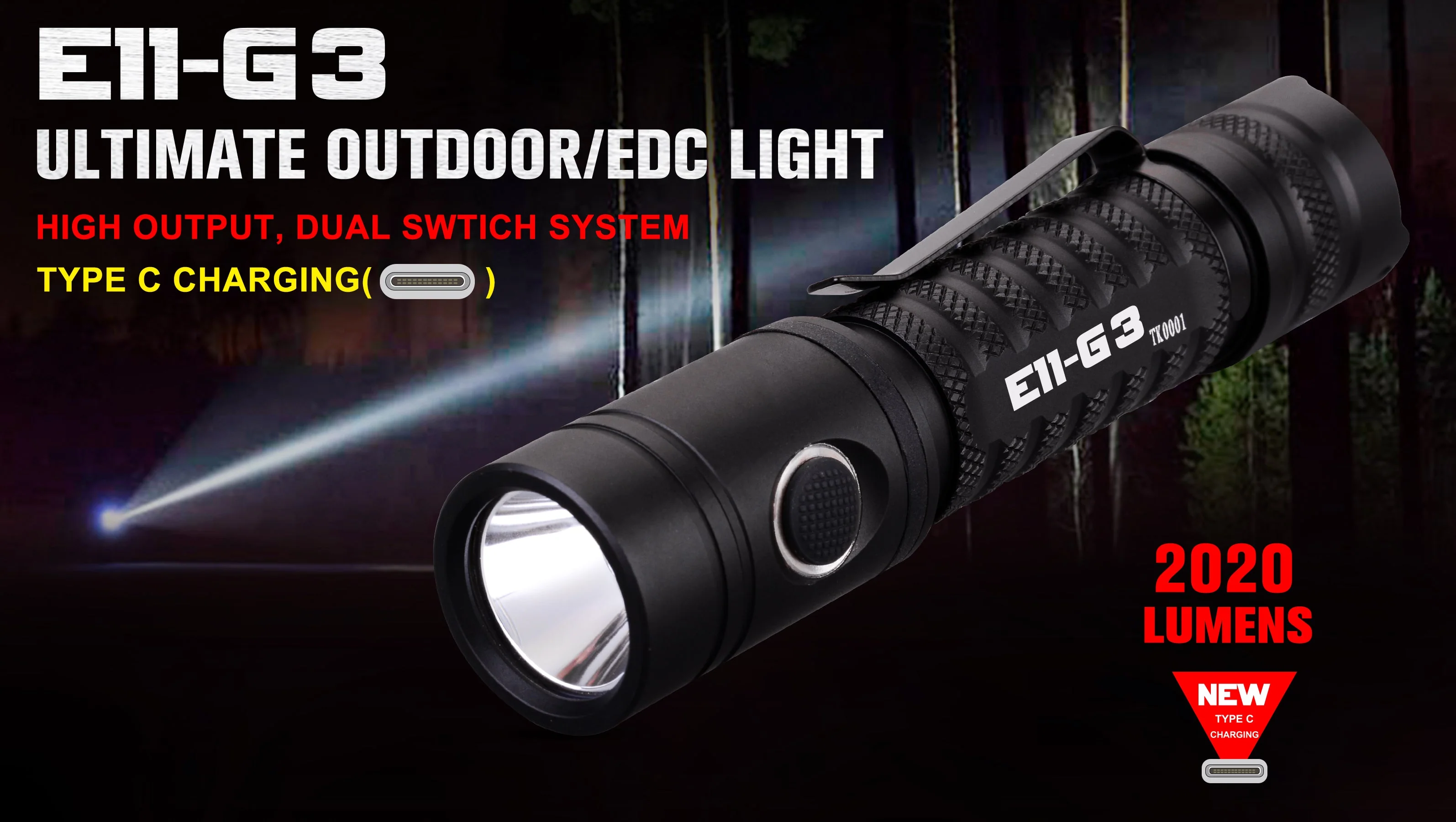 E11-Gen3 2020 Lumen Rechargeable EDC Flashlight-Best Selling EDC - Image 5