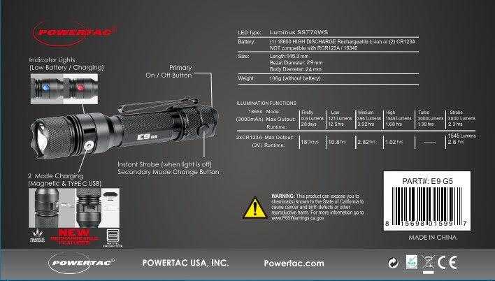 E9 GEN5 Long Throw- 3,000 Lumen  388 Meter  Tactical EDC Flashlight - Image 12