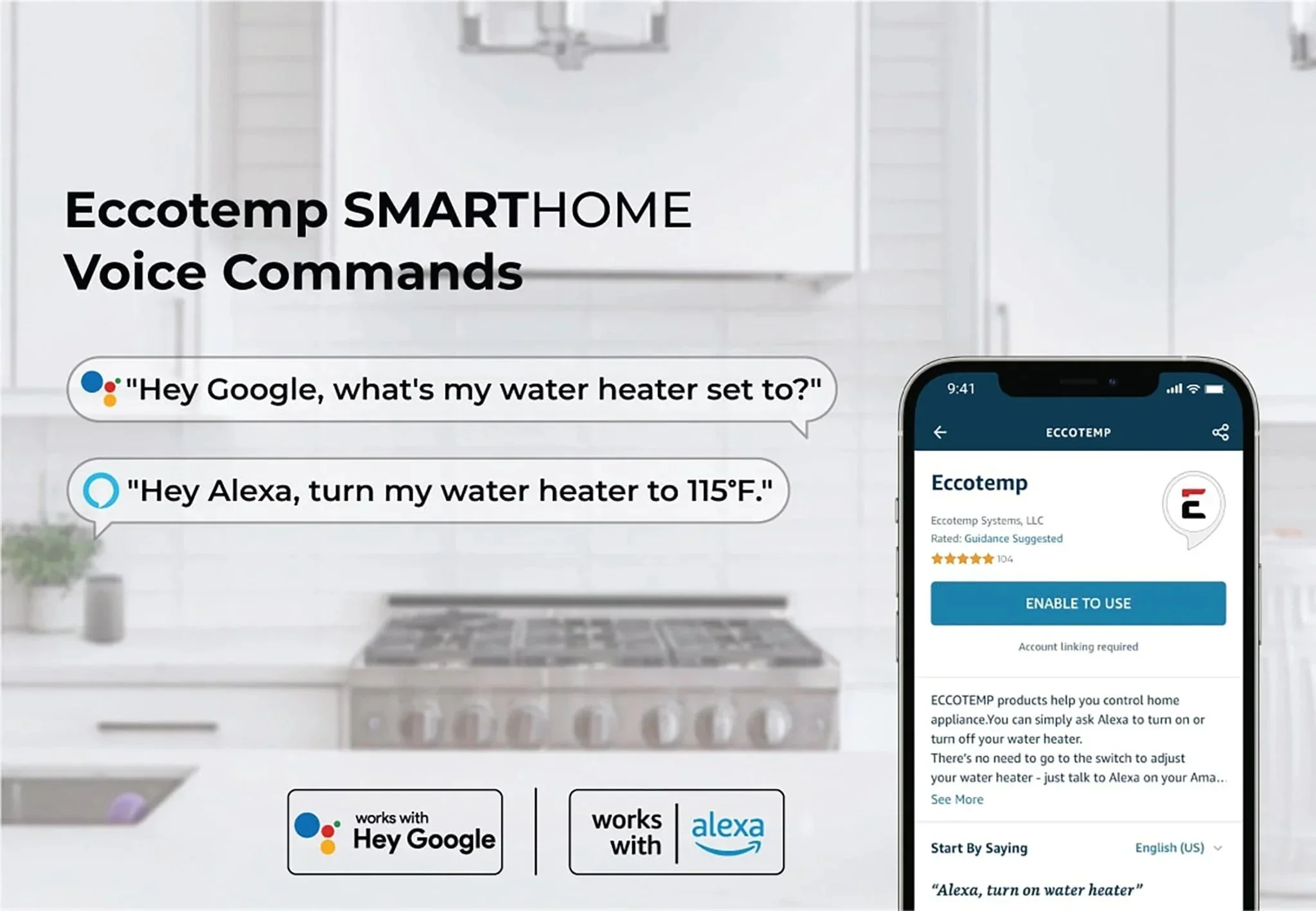 Eccotemp SmartHome 4.0 Gallon Mini Tank Water Heater with Voice Commands - Image 5