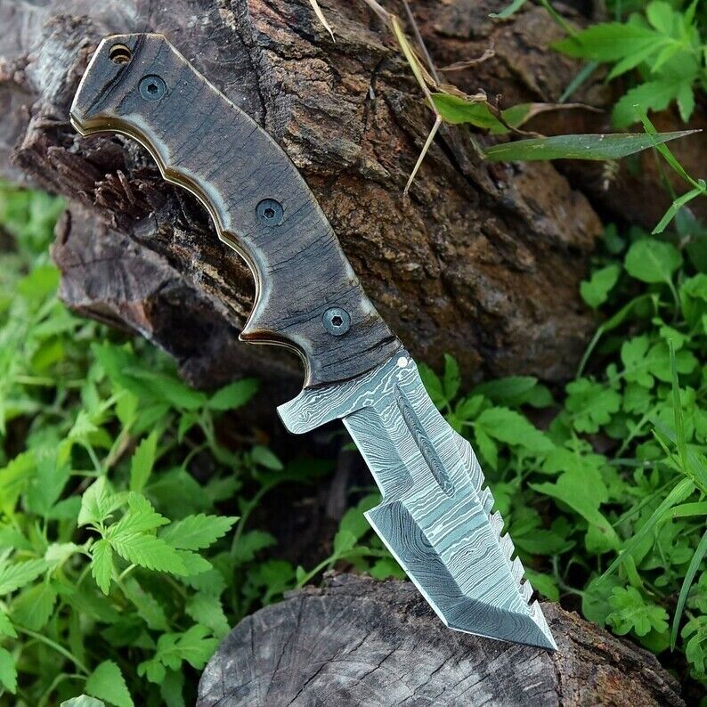 EDC Tracker Folding Pocket Knife - Handmade Damascus Steel - Image 3