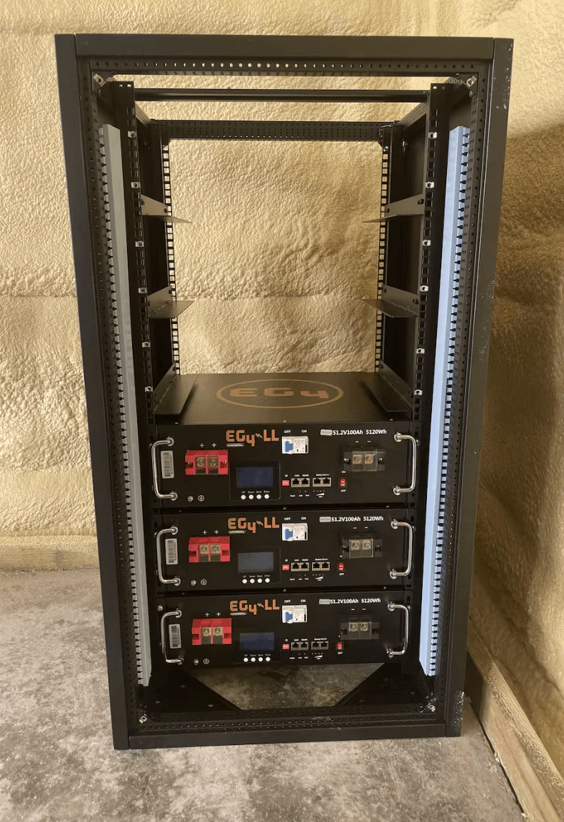 EG4 Enclosed 6 Slot Battery Rack [Pre-Assembled] | Wheels Included | Bus Bar Covers | Welded (Grey) - Image 3
