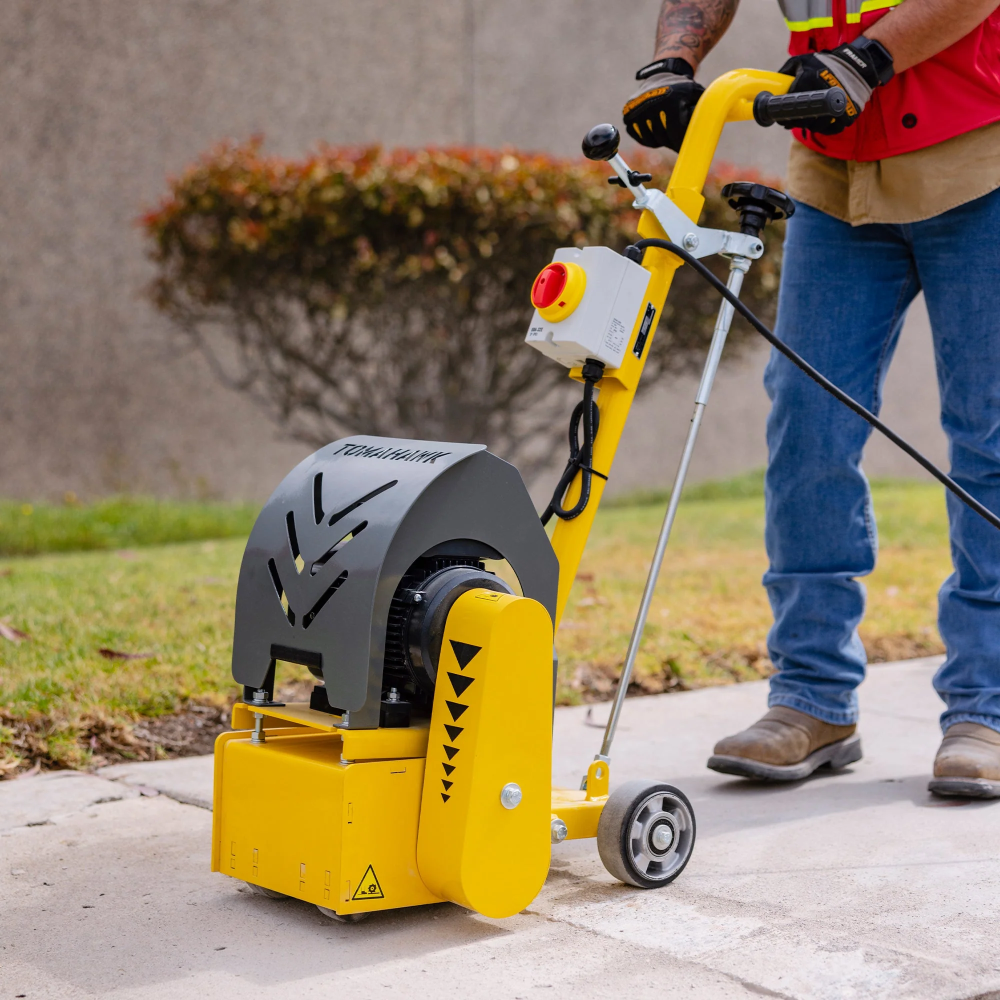 Electric 8” Concrete Scarifier Planer Grinder for Sidewalk Trip Hazard Repair, Traffic Line Removal - Image 2