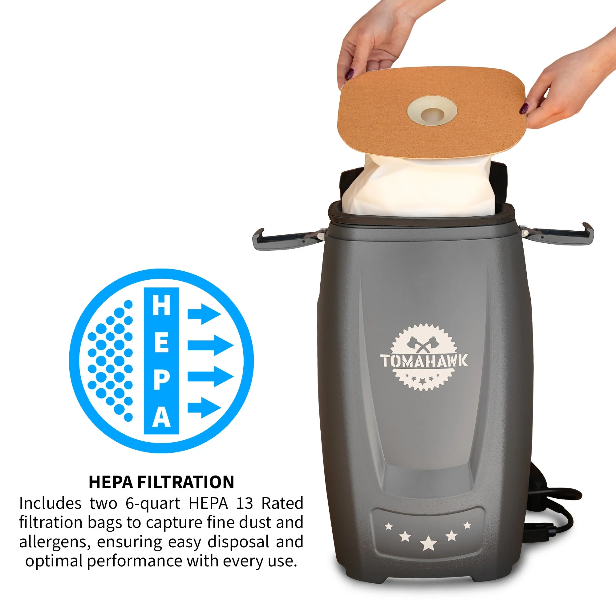 Electric Backpack Vacuum 6 qt Lightweight Commercial High-Performance Cleaning Solution - Image 6