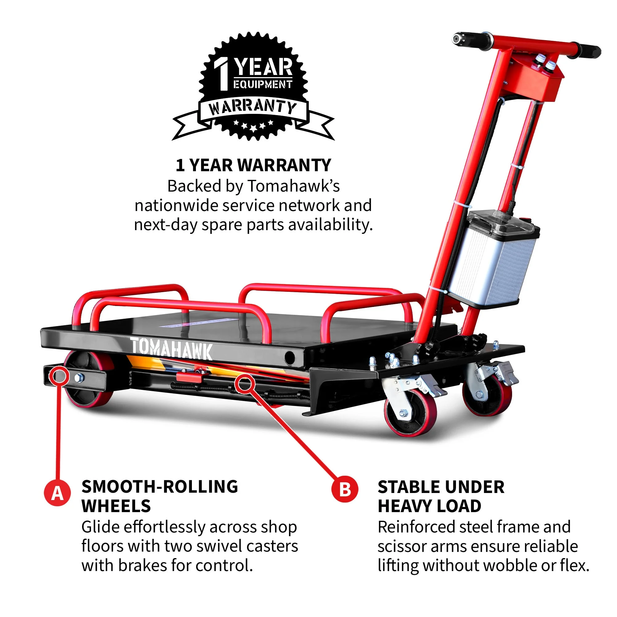 PRE ORDER: Electric Hydraulic Lift Table – 600 lb, 59 in. Extension Portable Powered Scissor Lift Cart for Warehouses, Shops & Material Handling - Image 6