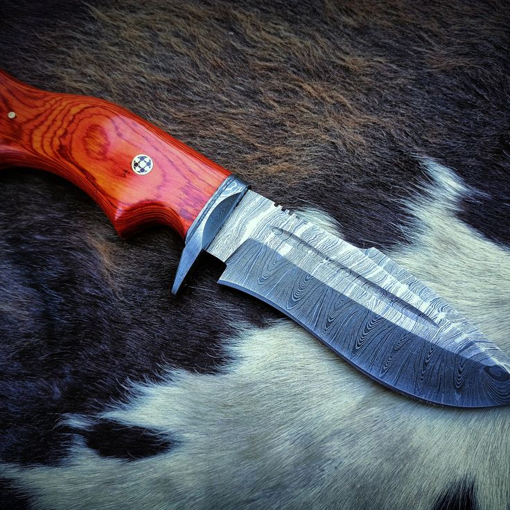 Elemental Hunter Knife – Custom 10" Damascus Steel Blade with Exotic Wood Handle - Image 2