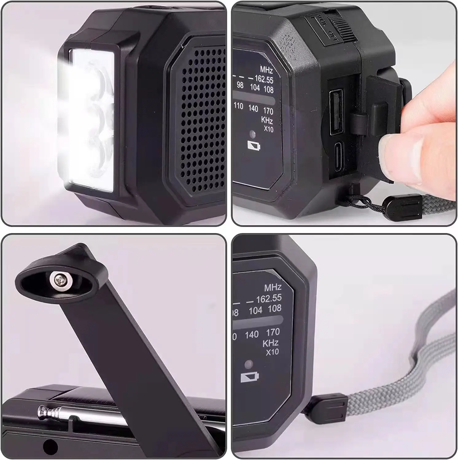 Emergency Solar Hand Crank Radio AM FM Power Bank USB Phone Charger - Image 4