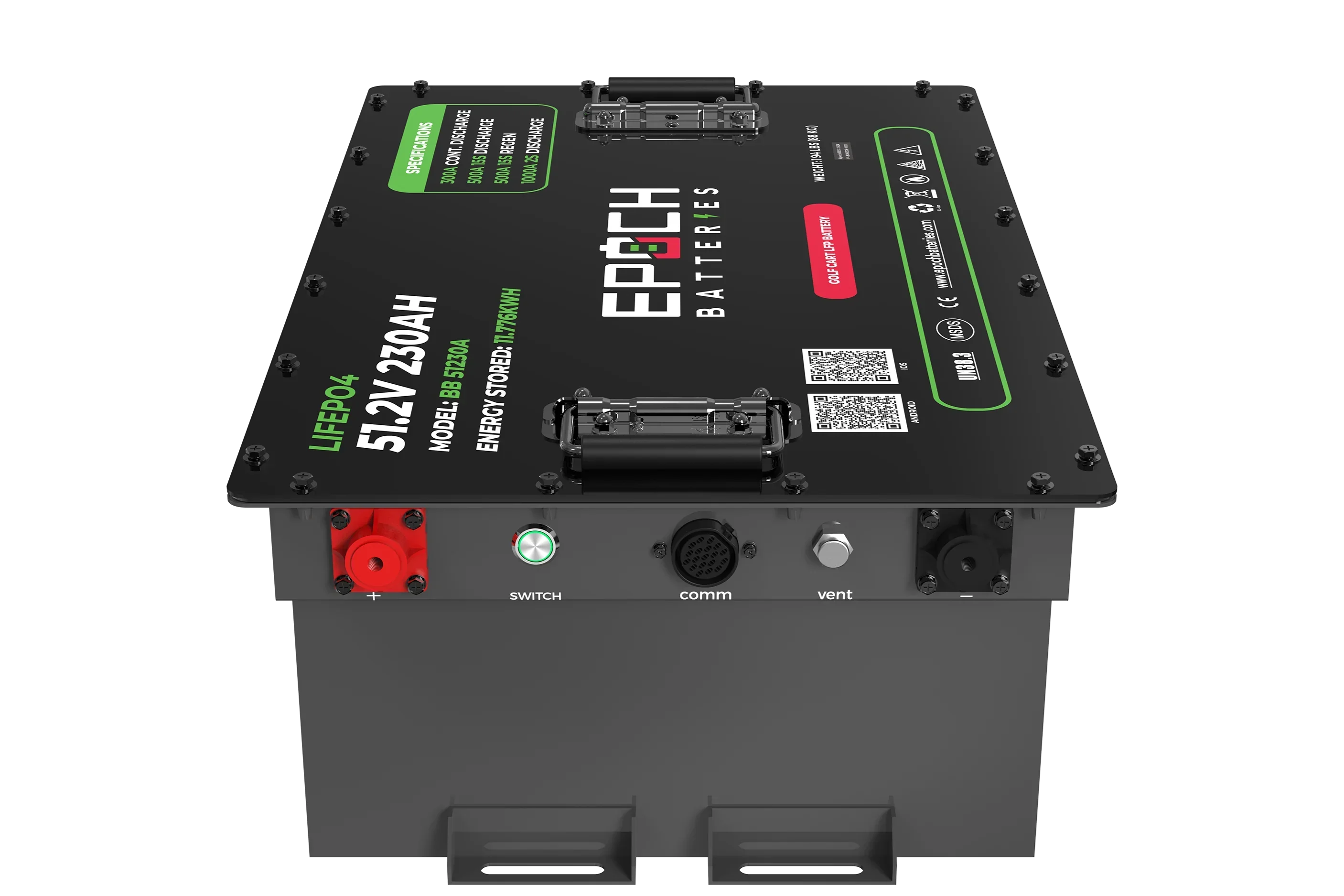 Epoch Batteries 48V 230Ah - LiMax Series - Lithium (LiFePO4) Golf Cart Battery - Complete Kit - Image 2