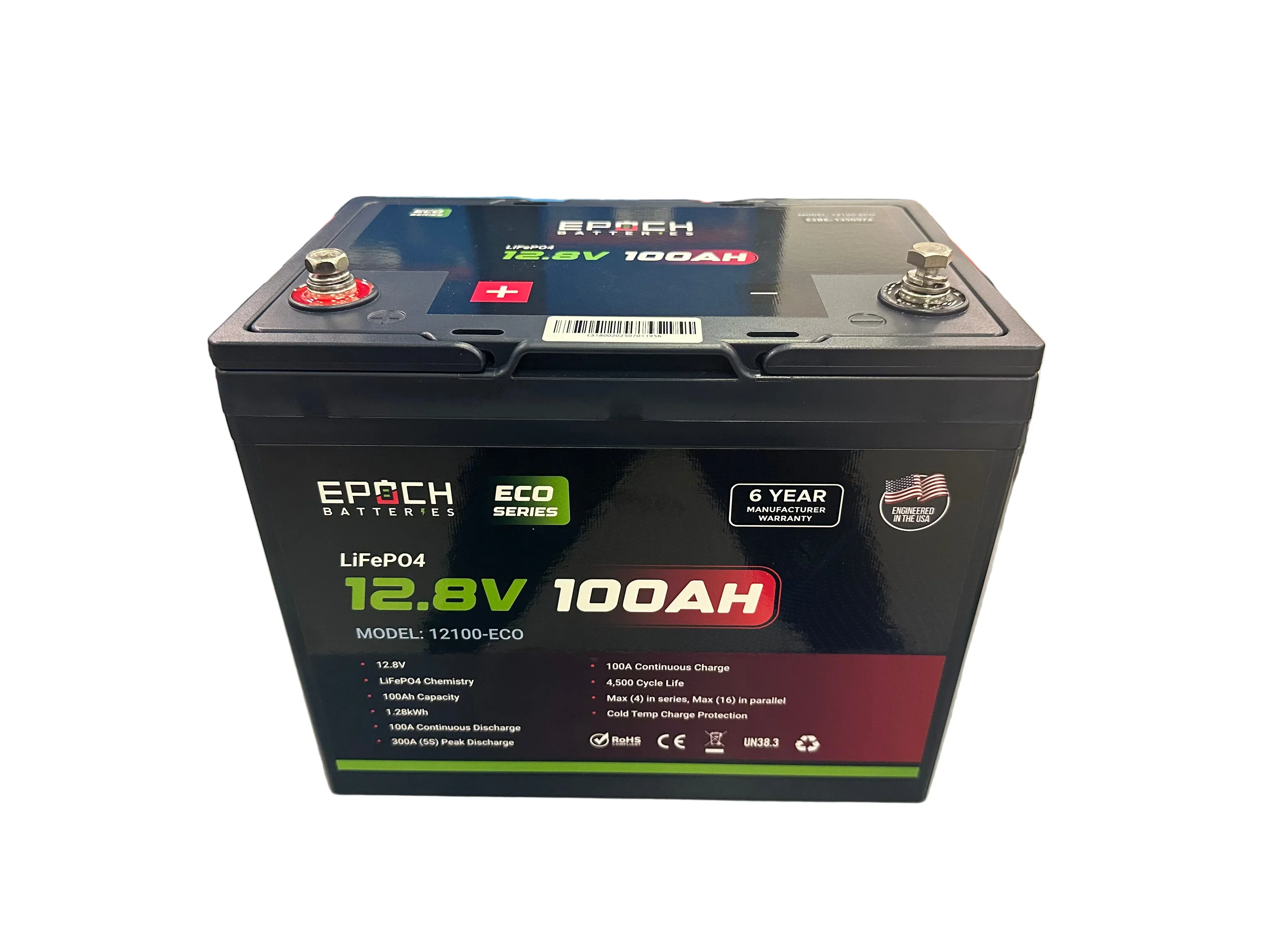 Epoch Batteries 12V 100Ah (1.28kWh) - Eco Series LiFePO4 Battery - Image 3