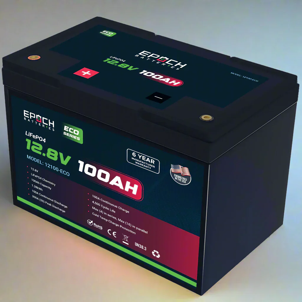 Epoch Batteries 12V 100Ah (1.28kWh) - Eco Series LiFePO4 Battery - Image 4