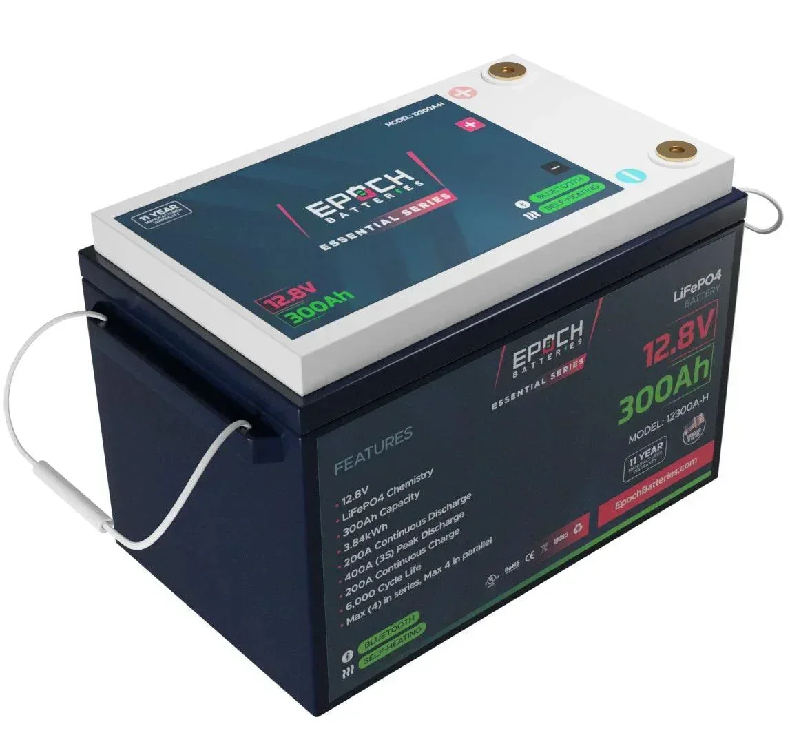 Epoch Batteries 12V 300Ah | Heated & Bluetooth | LiFePO4 Battery - Epoch Essentials - Image 2