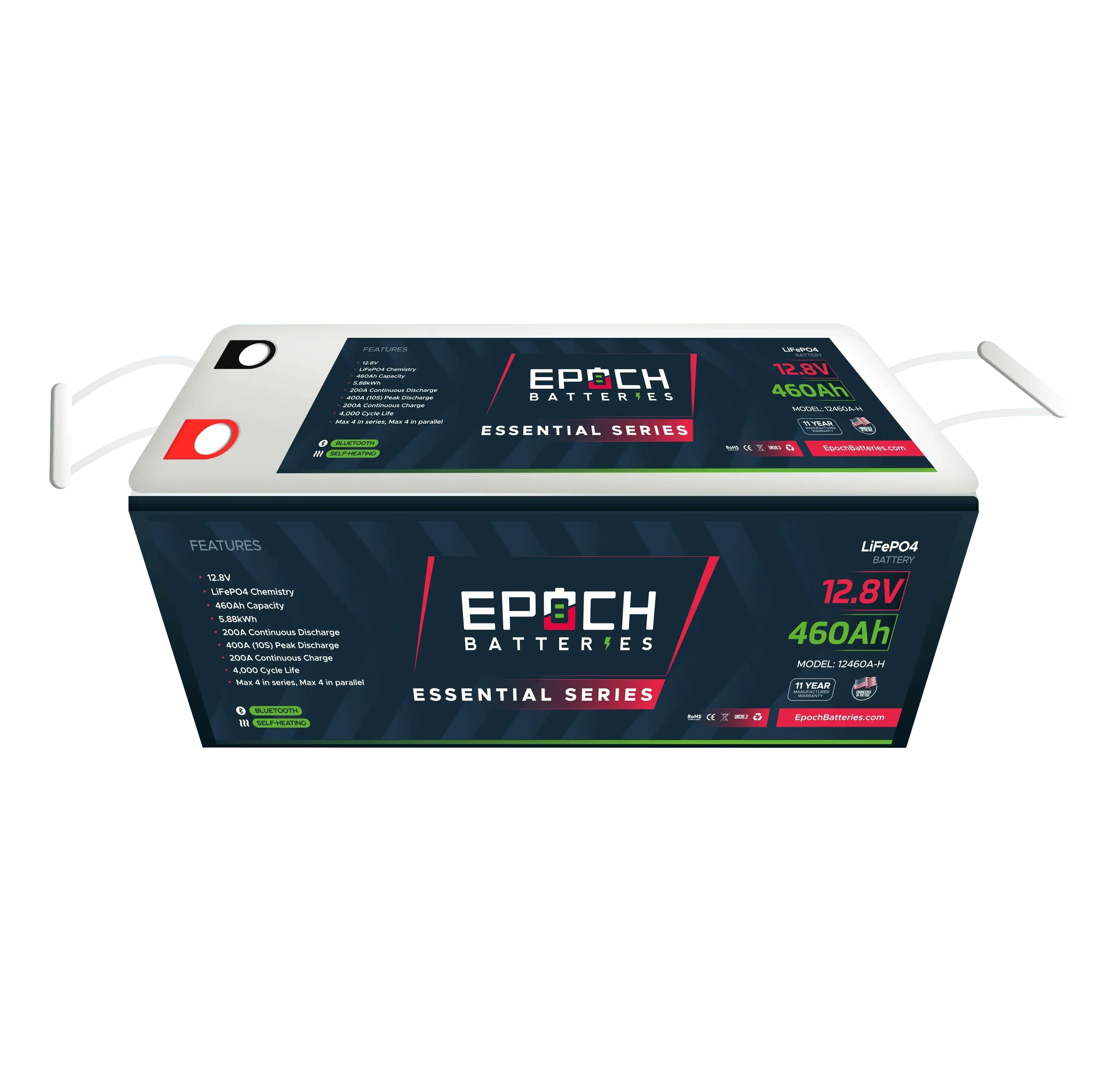 Epoch Batteries 12V 460Ah Essential Series - Bluetooth & Heated LiFePO4 Battery - Image 2