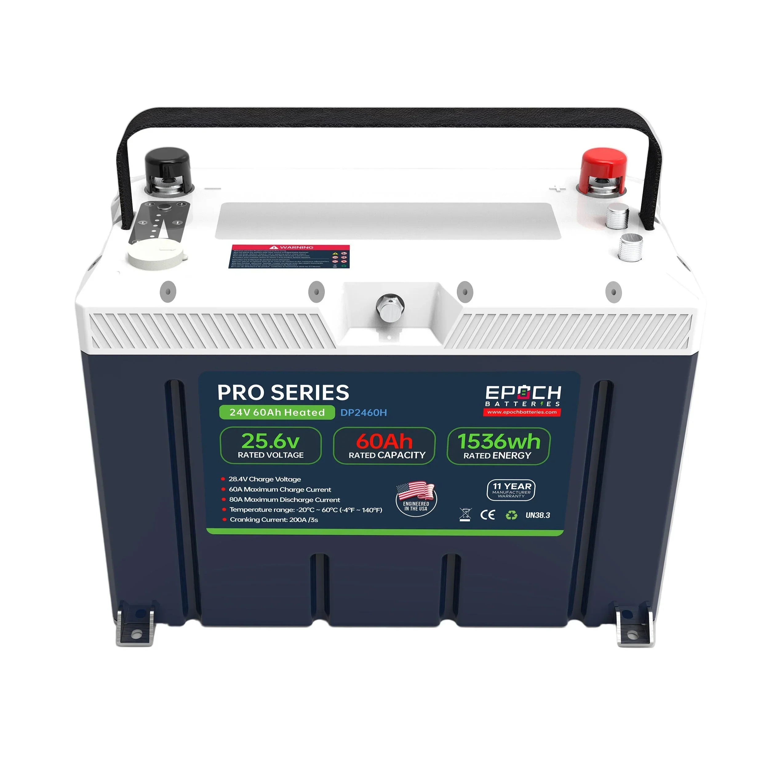 Epoch Batteries 24V 60Ah (1.54kWh) Pro Series - Heated, Bluetooth & Victron Comms LiFePO4 Battery - Image 2