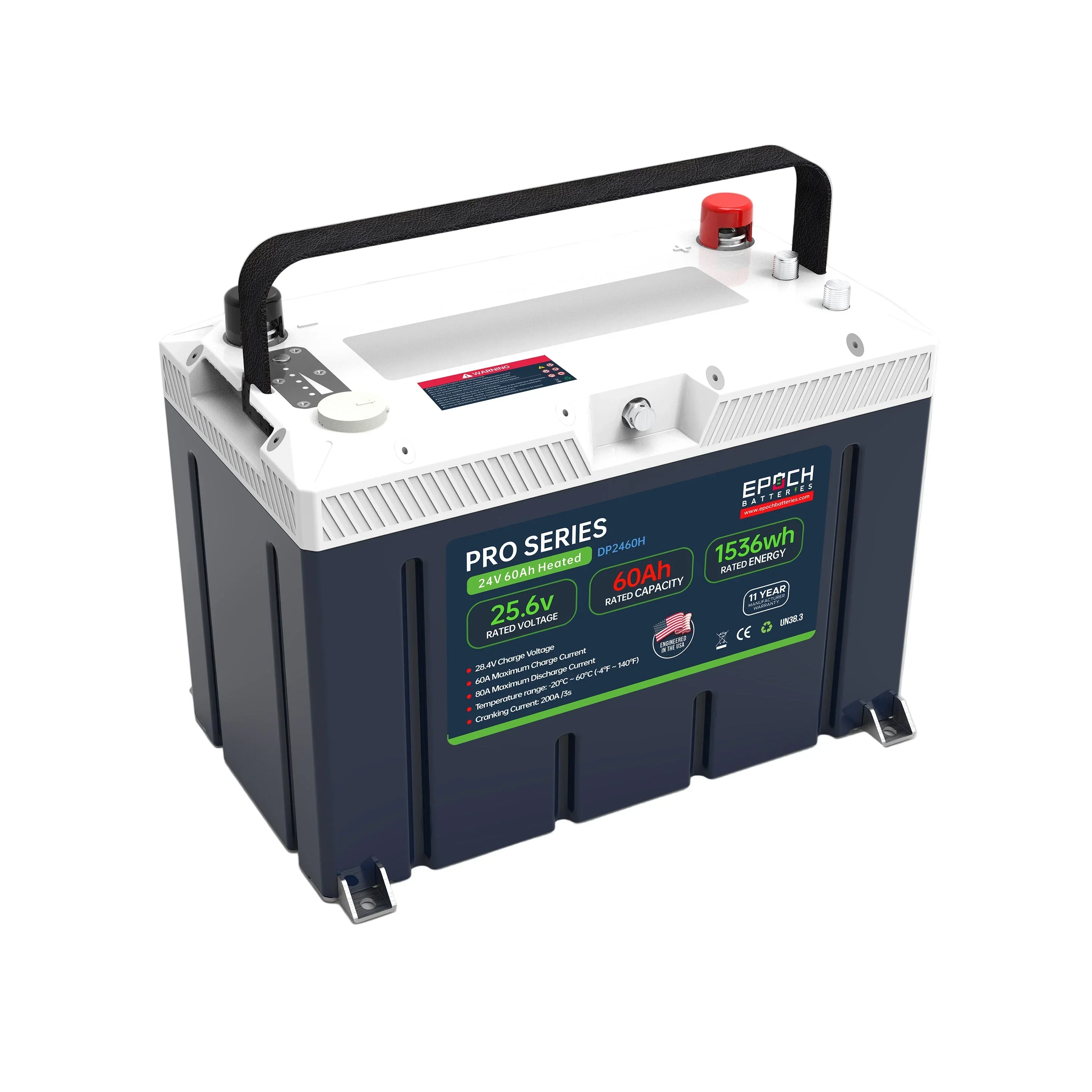 Epoch Batteries 24V 60Ah (1.54kWh) Pro Series - Heated, Bluetooth & Victron Comms LiFePO4 Battery - Image 4