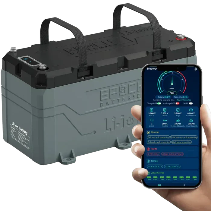 Epoch Batteries 36V 100Ah LiFePO4 Lithium Battery - Bluetooth, Heating, Waterproof - Image 2