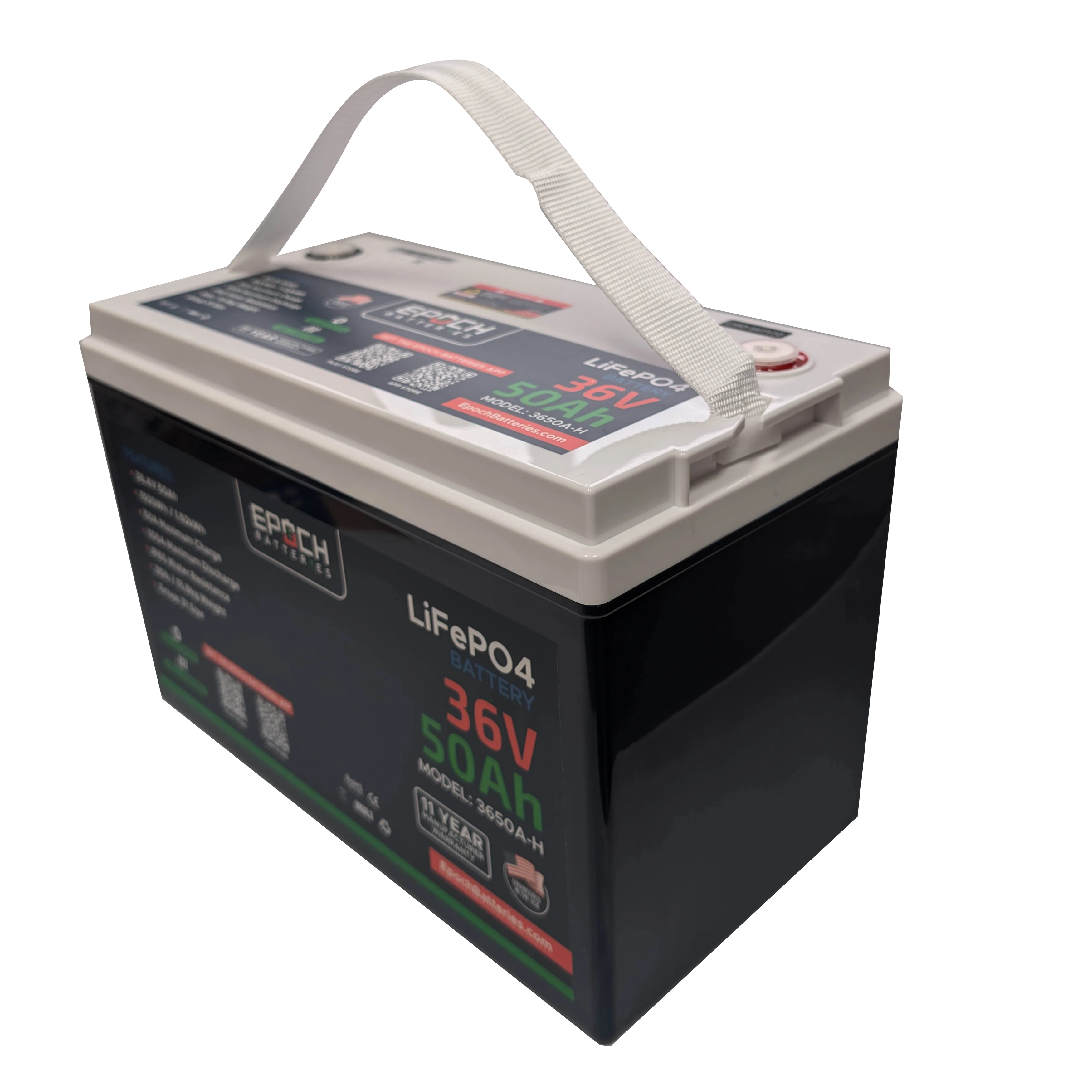 Epoch Batteries 36V 50Ah Essential Series - Bluetooth & Heated LiFePO4 Battery - Image 3