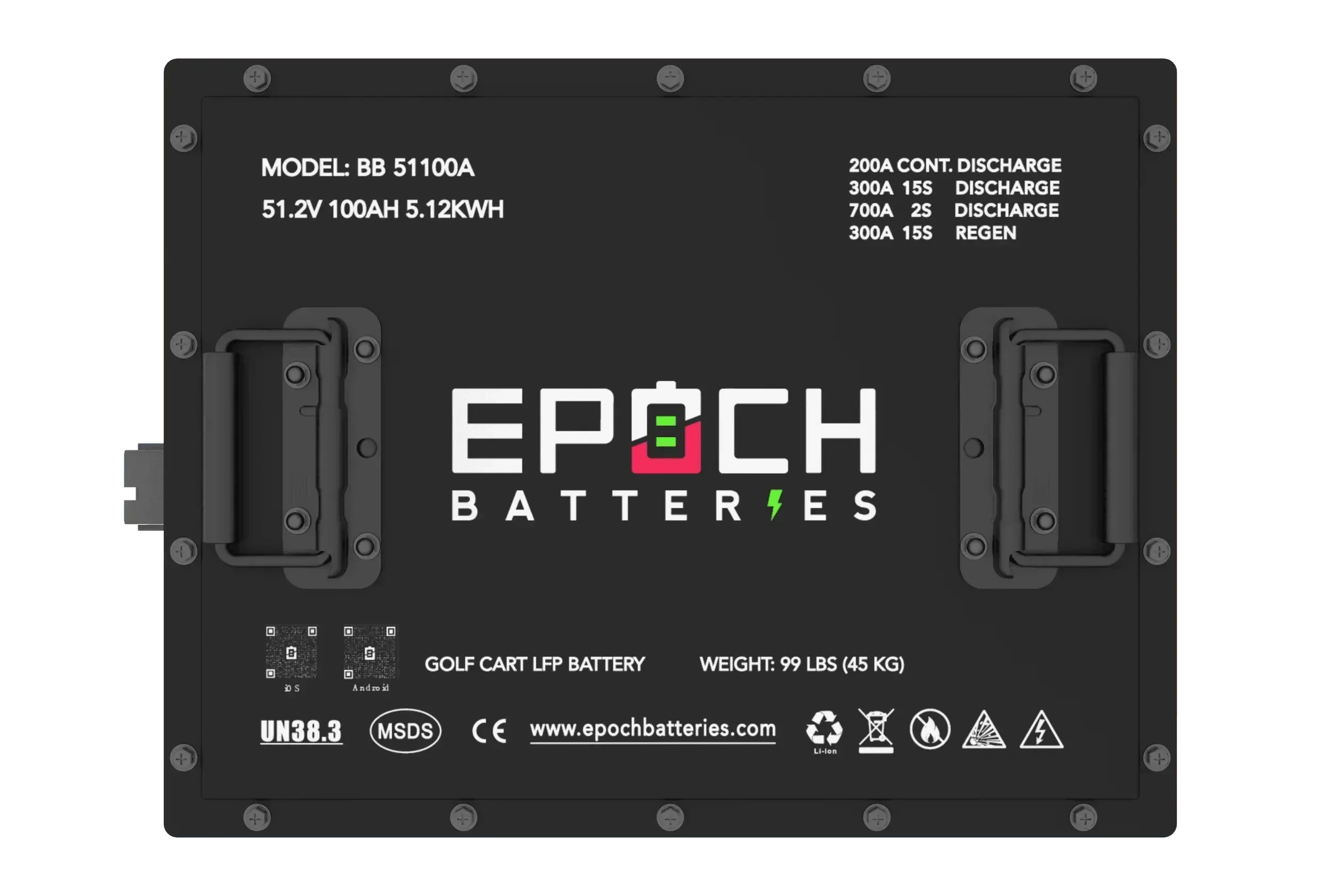 Epoch Batteries 48V 105Ah - LiMax Series - Lithium (LiFePO4) Golf Cart Battery - Complete Kit - Image 8