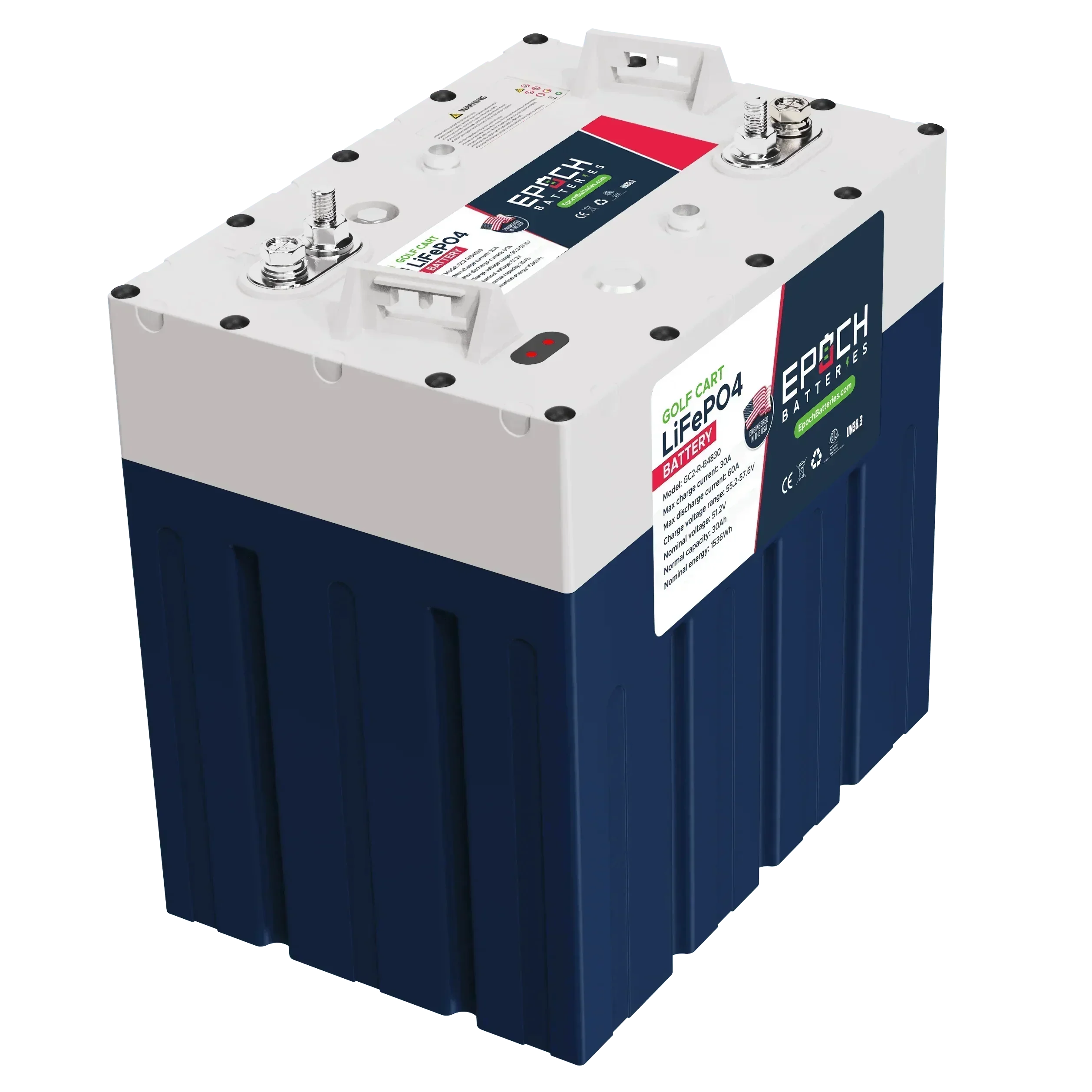 Epoch Batteries 48V 30Ah GC2 - Golf Cart LiFePO4 Lithium Battery - Image 2