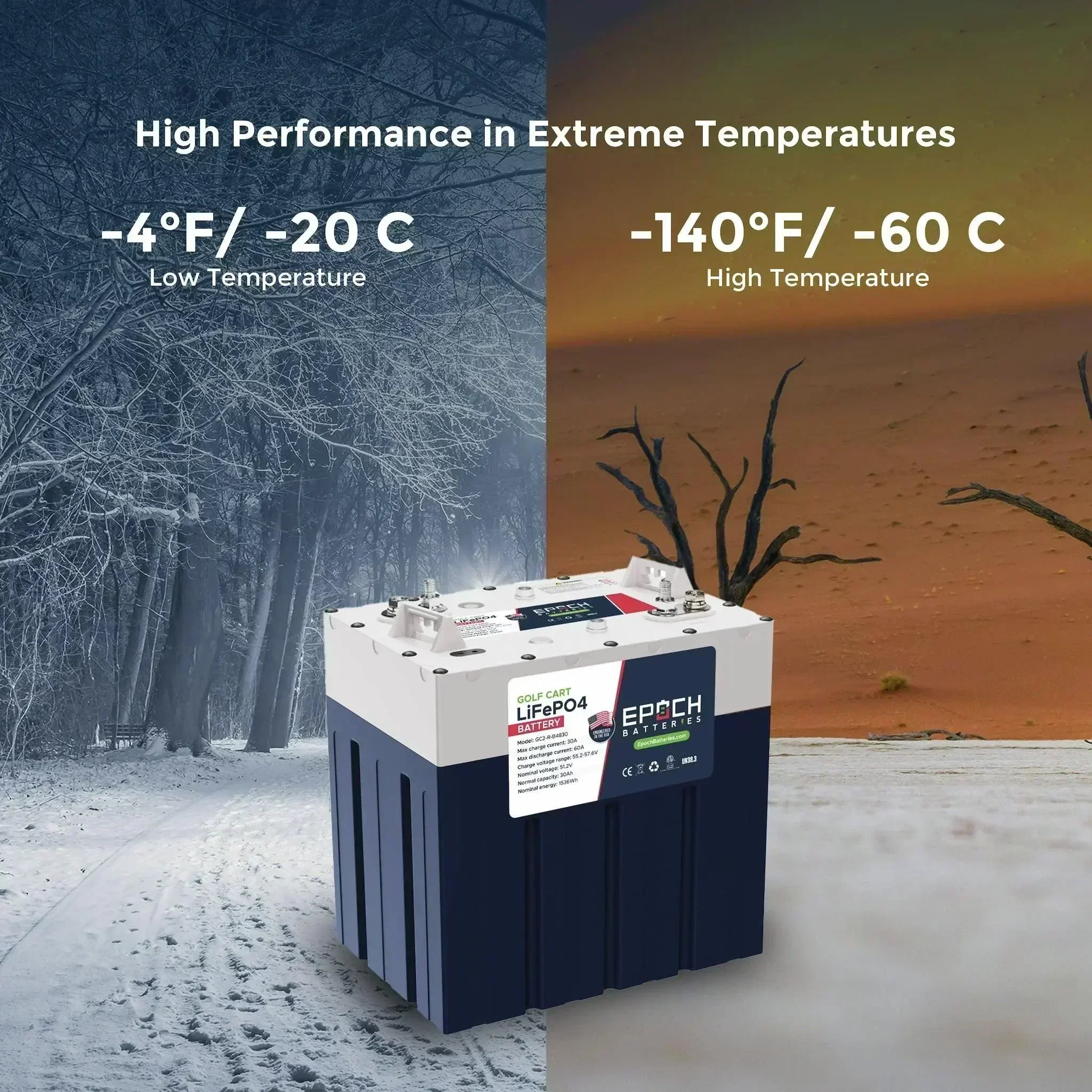 Epoch Batteries 48V 30Ah GC2 - Golf Cart LiFePO4 Lithium Battery - Image 5