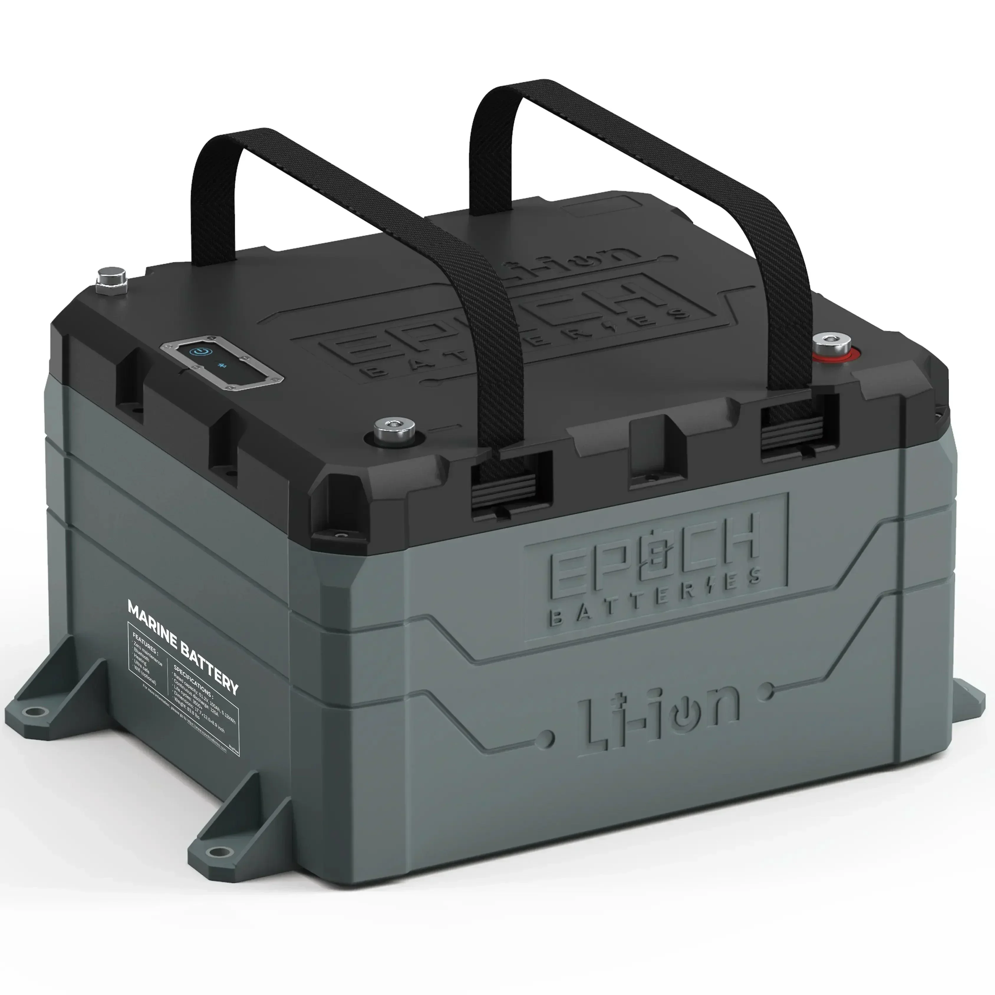 Epoch Batteries 48V 50Ah LiFePO4 Lithium Battery - Bluetooth, Heating, Waterproof