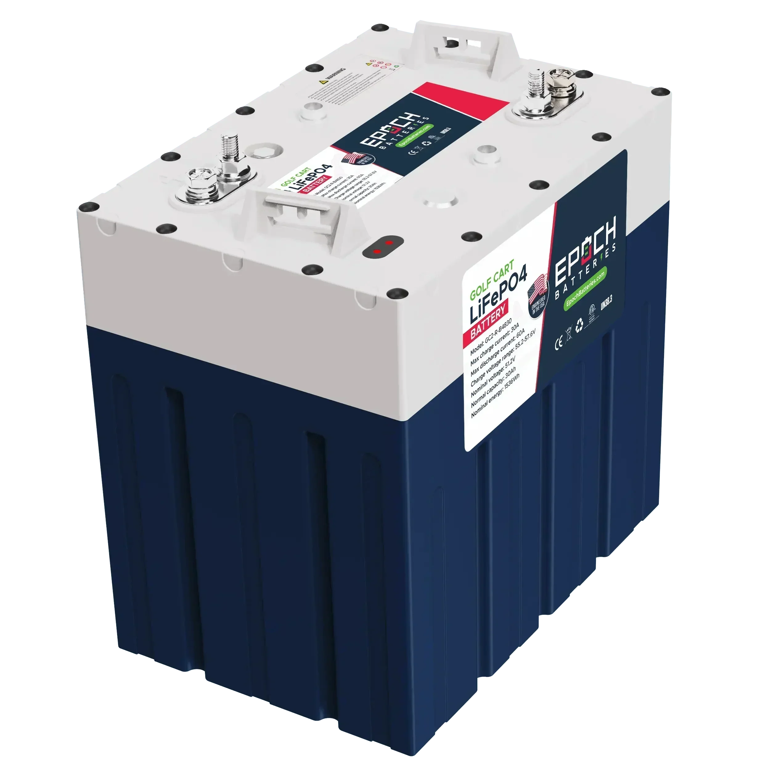 Epoch Batteries 48V 60Ah GC2 - Golf Cart LiFePO4 Lithium Battery - Complete Kit - Image 3