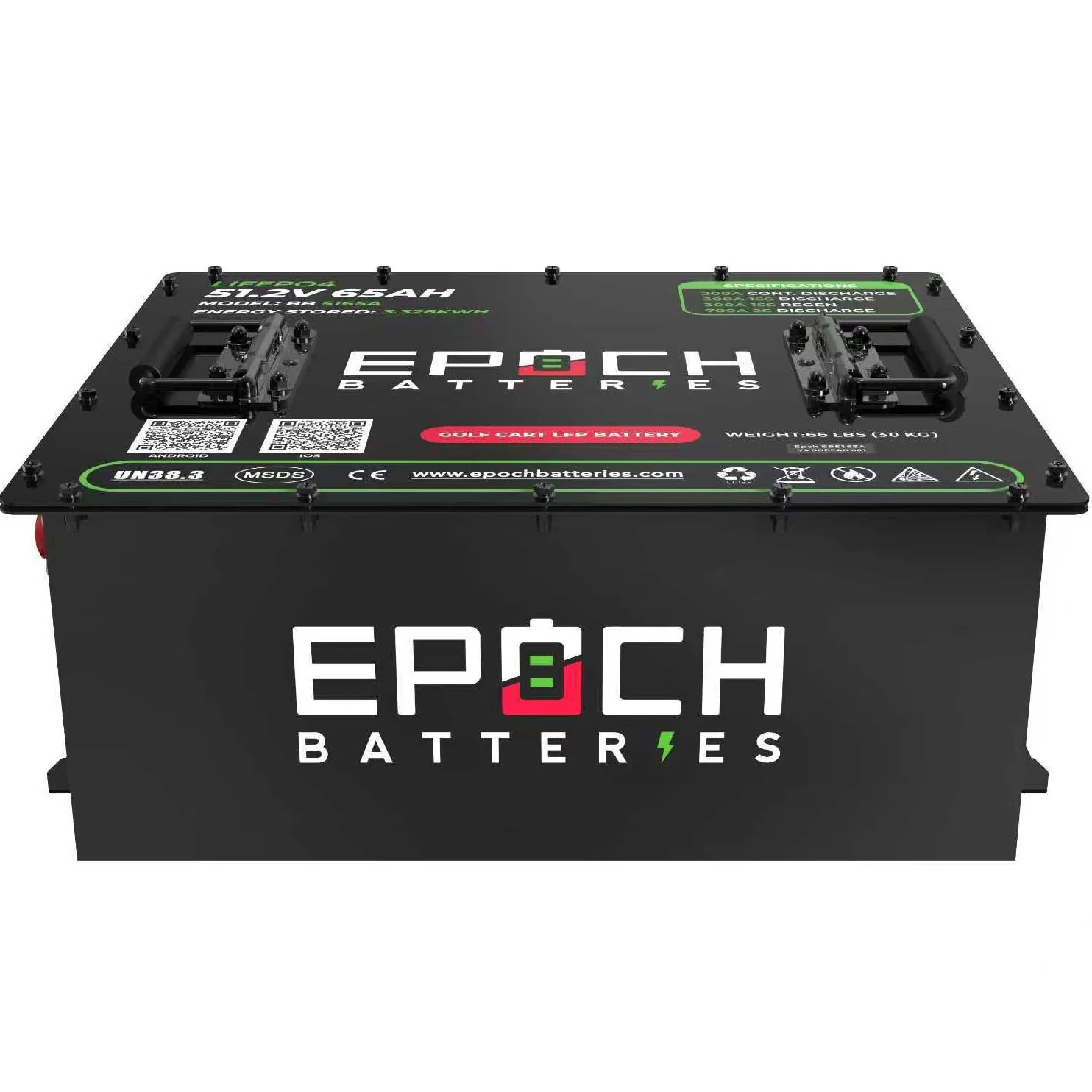 Epoch Batteries 48V 65Ah - LiMax Series - Lithium (LiFePO4) Golf Cart Battery - Complete Kit - Image 3