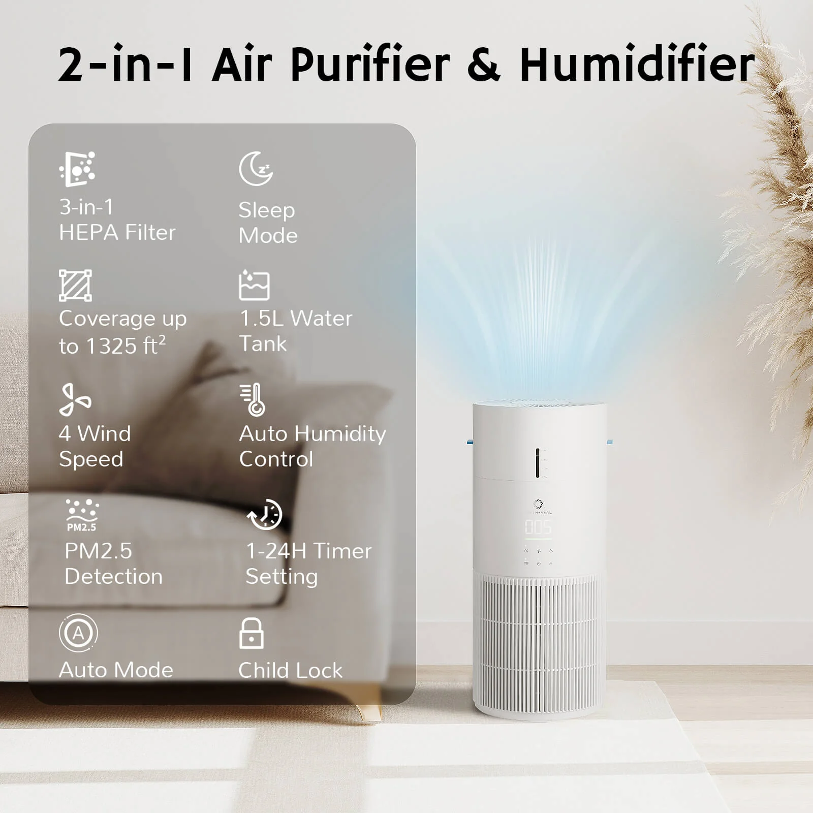 Ethereal Rain AEH300 Air Purifier & Humidifier Combo - European version - Image 3