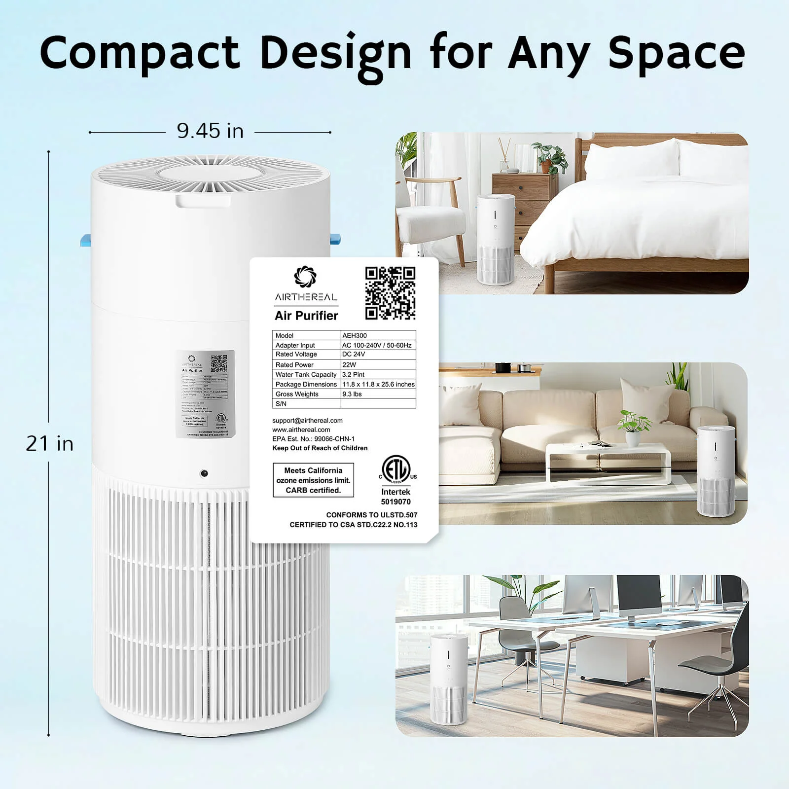 Ethereal Rain AEH300 Air Purifier & Humidifier Combo - European version - Image 9