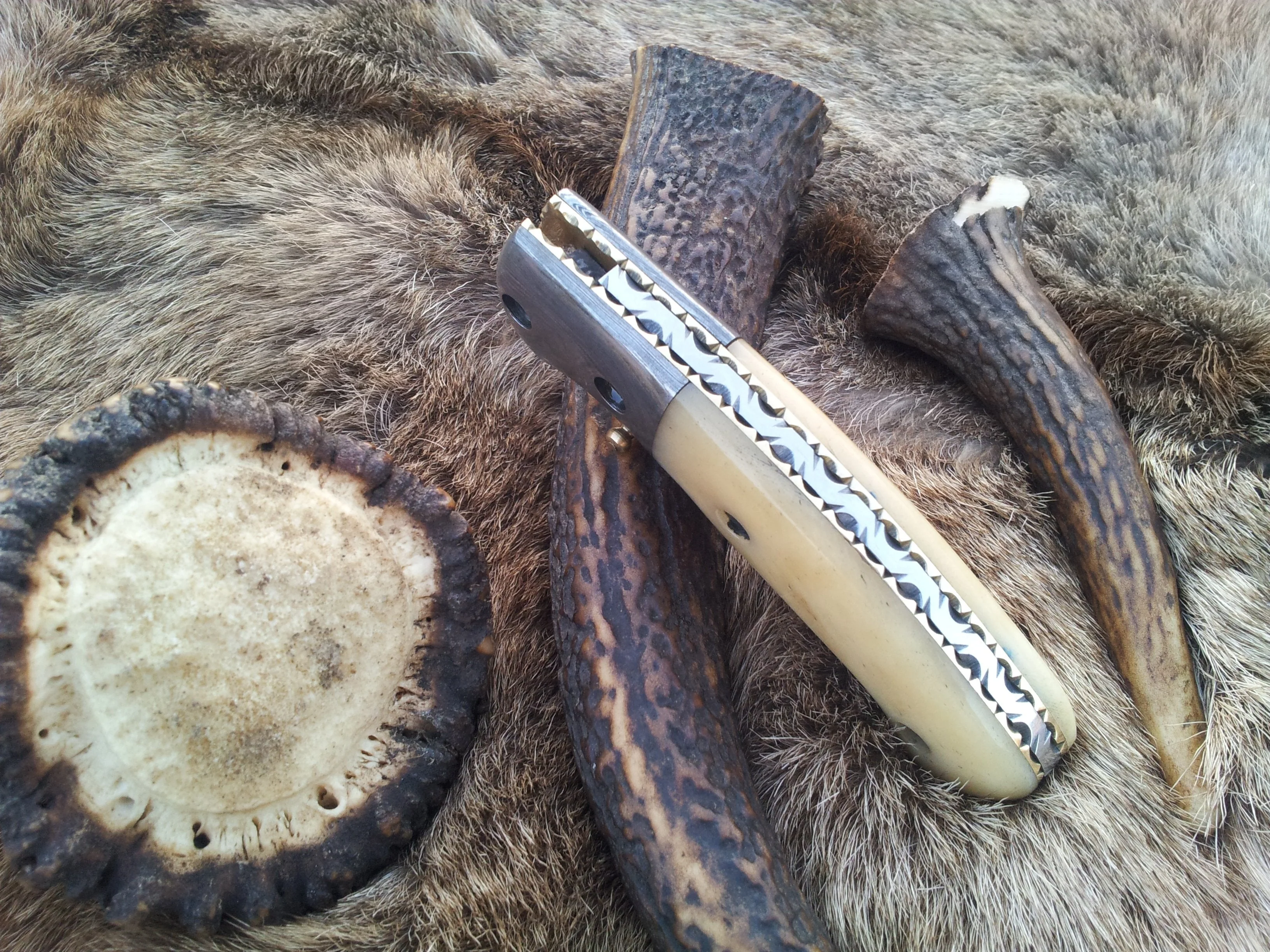 Everyday Carry Damascus Steel Folding Pocket Knife with Bone Handle – The BoneCraft - Image 3