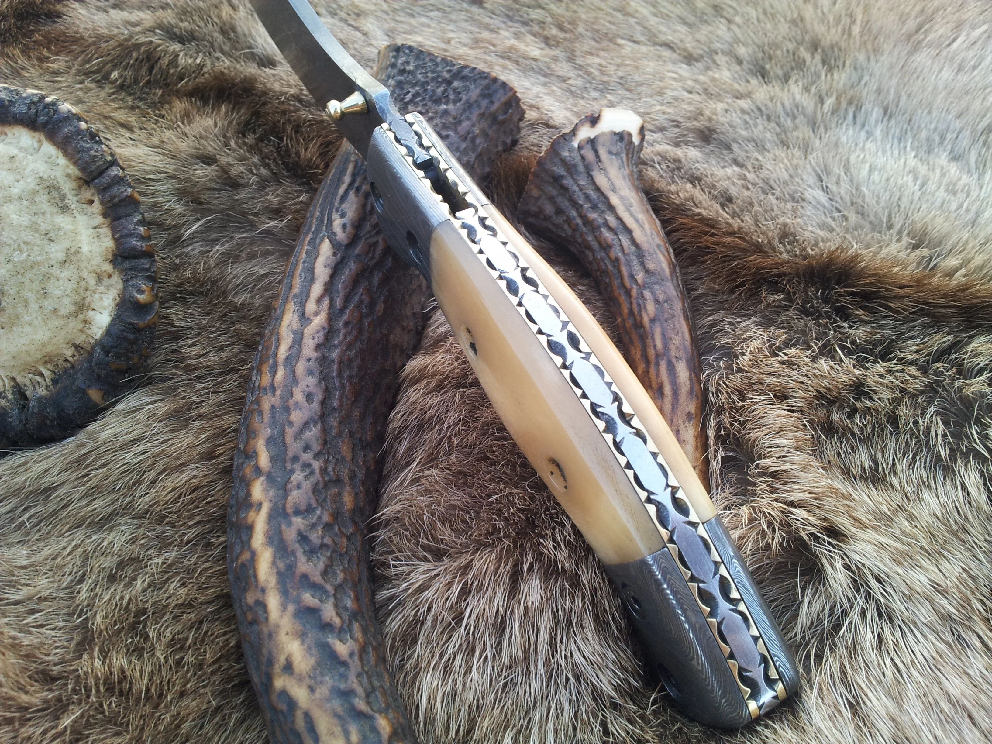 Everyday Carry Damascus Steel Folding Pocket Knife with Bone Handle – The BoneShaper - Image 2