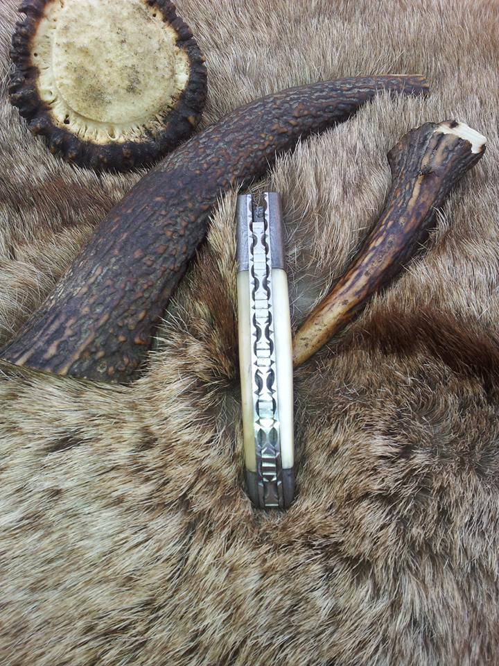 Everyday Carry Damascus Steel Folding Pocket Knife with Bone Handle – The Ivory Edge - Image 2