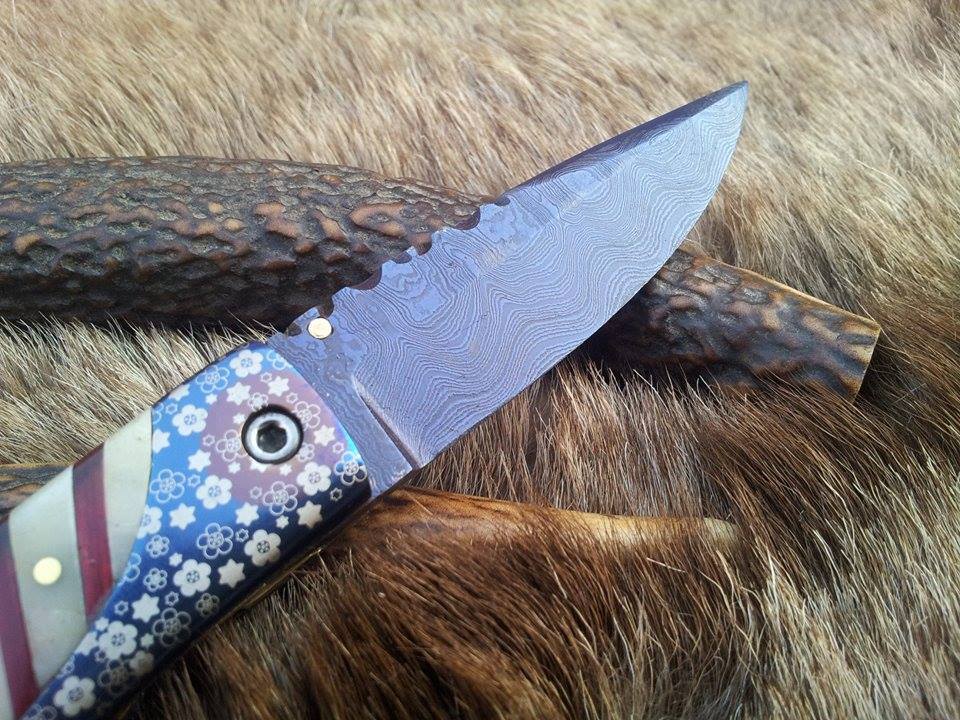 Everyday Carry Damascus Steel Folding Pocket Knife with Laser Engraved Bone Handle - Image 2