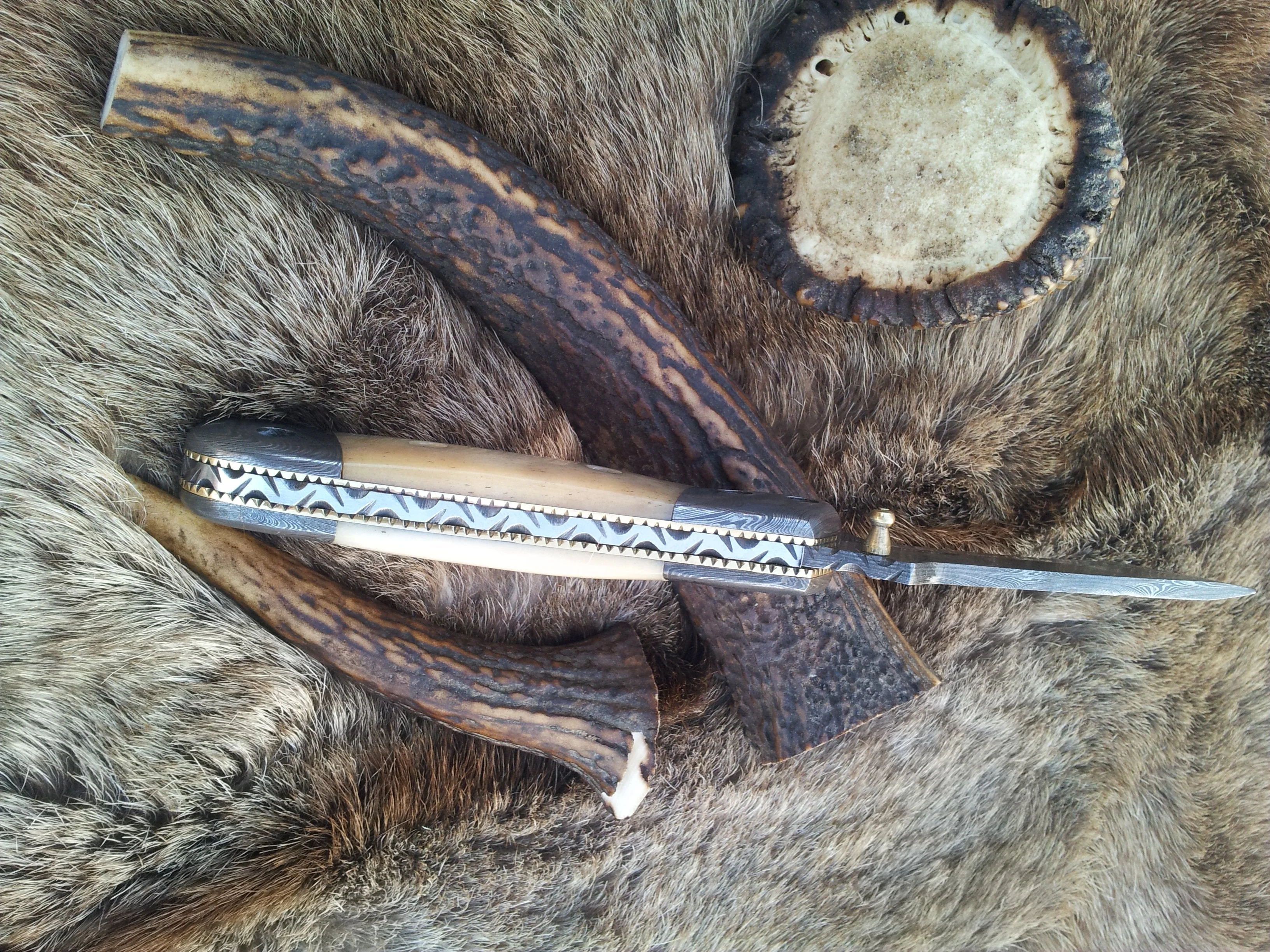 Everyday Carry Damascus Steel Tanto Blade Folding Pocket Knife with Bone Handle – The Titan Edge - Image 3