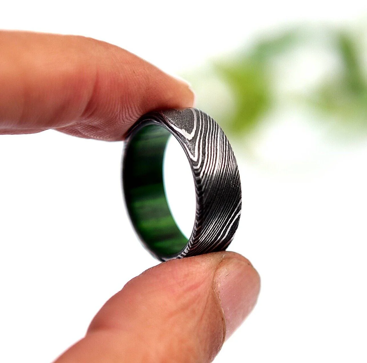 Exquisite Damascus Steel Engagement Ring by KBS Knives Store - Image 2