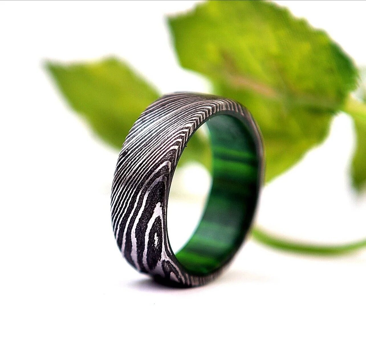 Exquisite Damascus Steel Engagement Ring by KBS Knives Store - Image 3