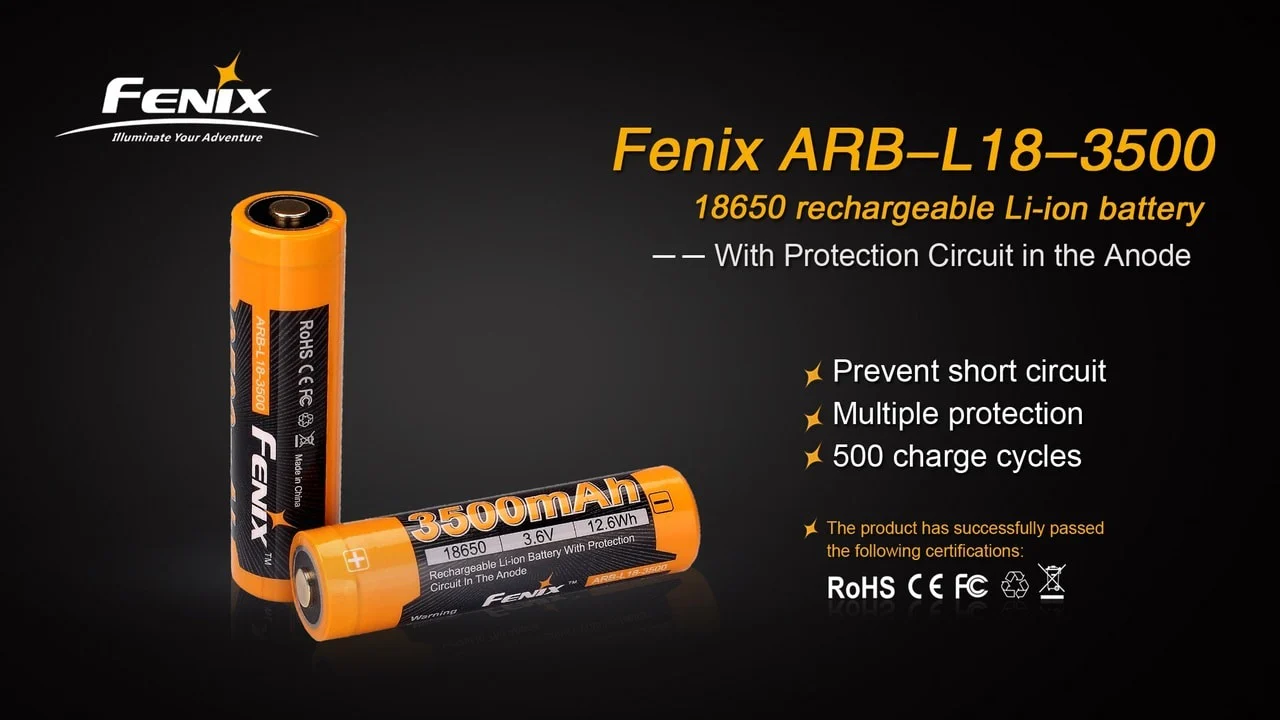 Fenix ARB-L18-3500 High-Capacity 18650 Battery - 3500mAh - Image 2