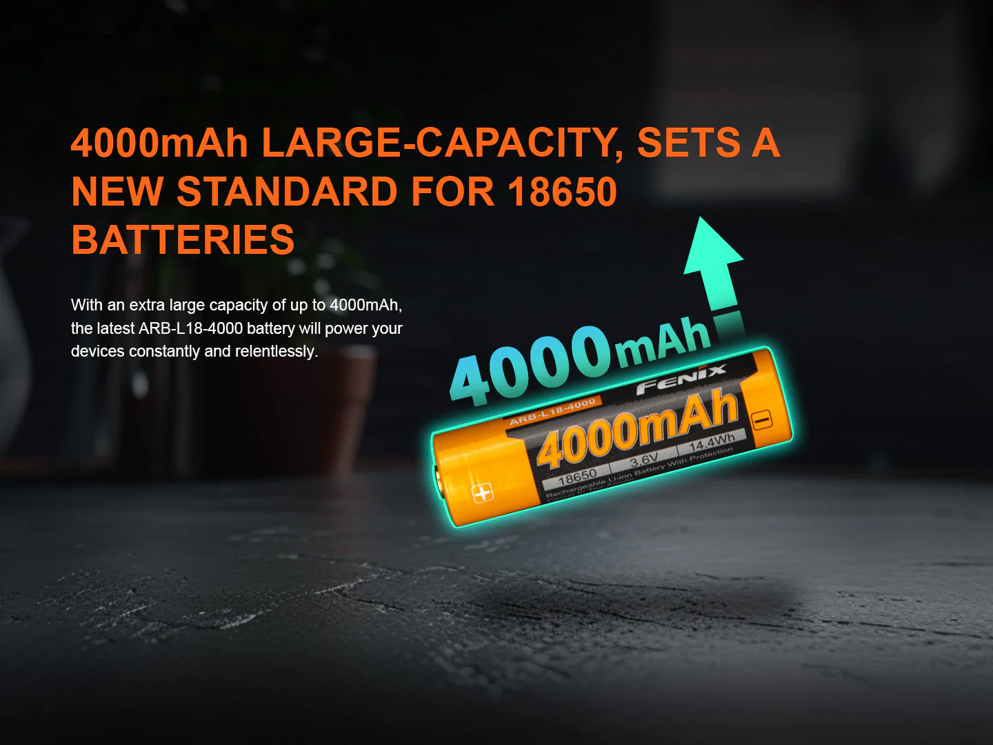 Fenix ARB-L18-4000 High-Capacity 18650 Battery - 4000mAh - Image 3
